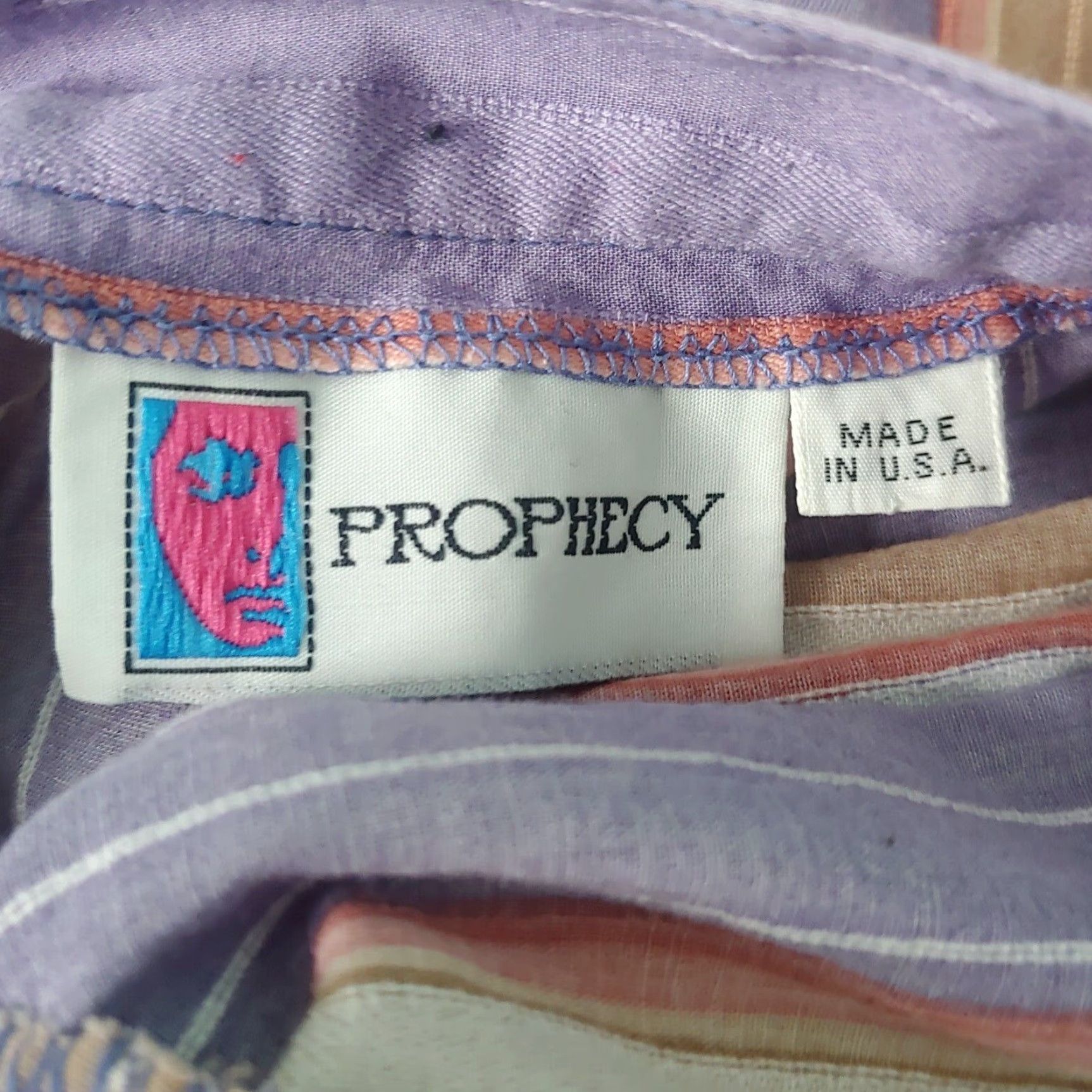 Pinko VINTAGE Prophecy Midi Skirt Size 12 Purple Tan Pink Striped Woven Cotton Casual Womens Size 34" / US 12 / IT 48 - 6 Thumbnail