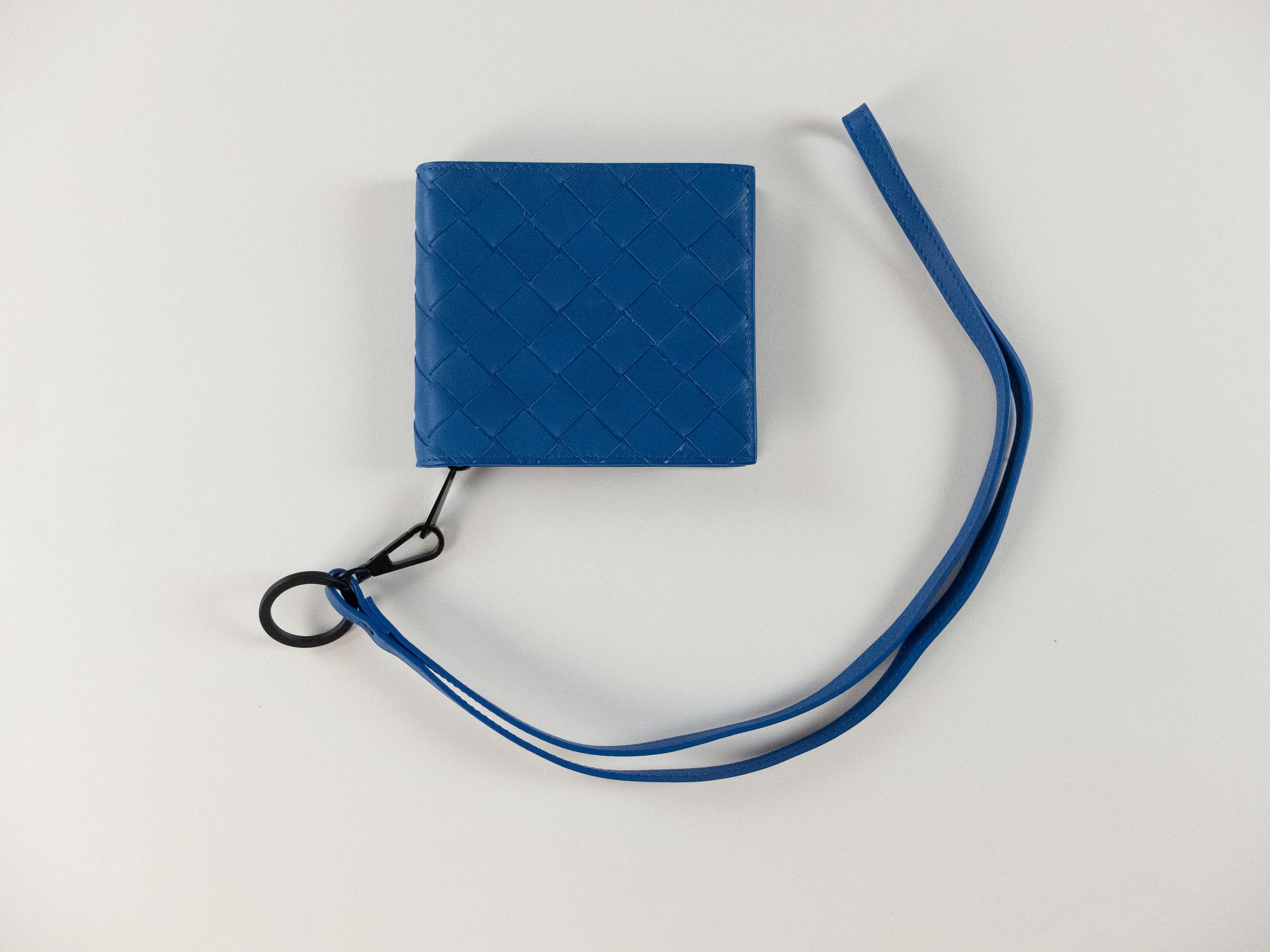 Bottega Veneta BOTTEGA VENETA blue intrecciato leather strap zip wallet q Size ONE SIZE - 1 Thumbnail