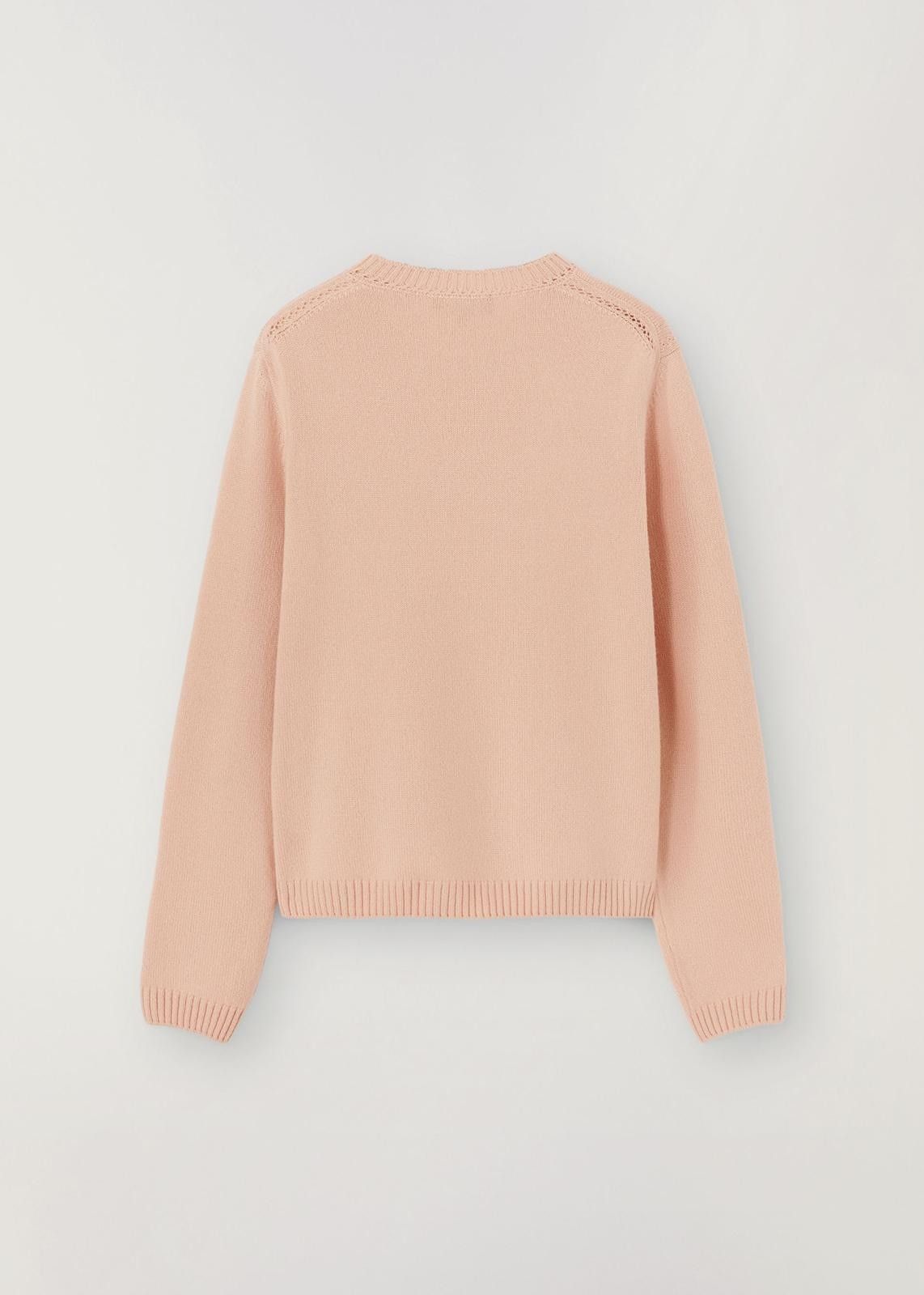 Loro Piana o1srvl11e1024 Cocooning Crewneck Fine Ajour Sweater in Pink Size XXL / US 16-18 / IT 52-54 - 2 Thumbnail