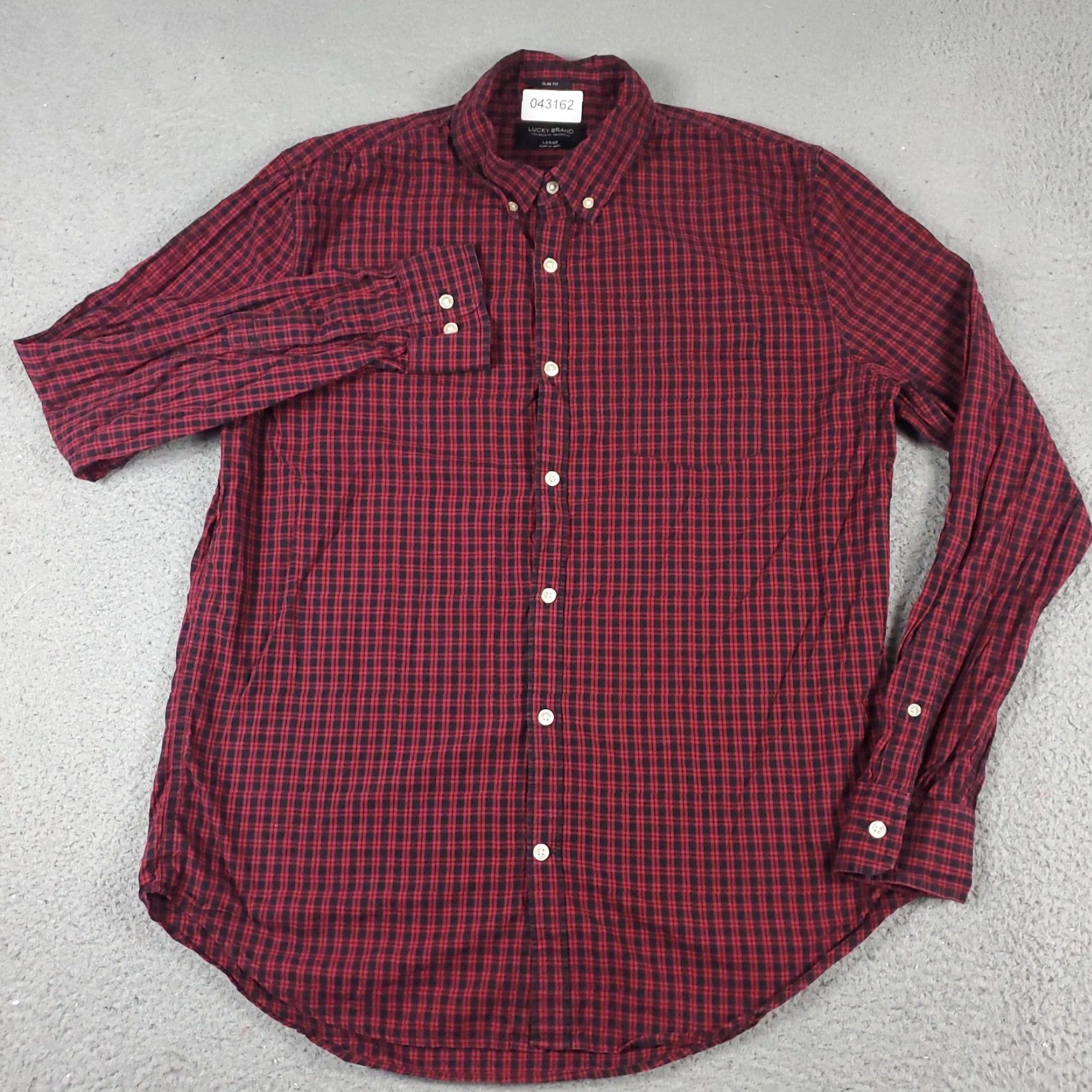 Lucky Brand Lucky Brand Shirt Mens Size Large Red Plaid Button-Up Long Sleeve Casual Business Formal Wedding Workwear Size US L / EU 52-54 / 3 - 2 Thumbnail