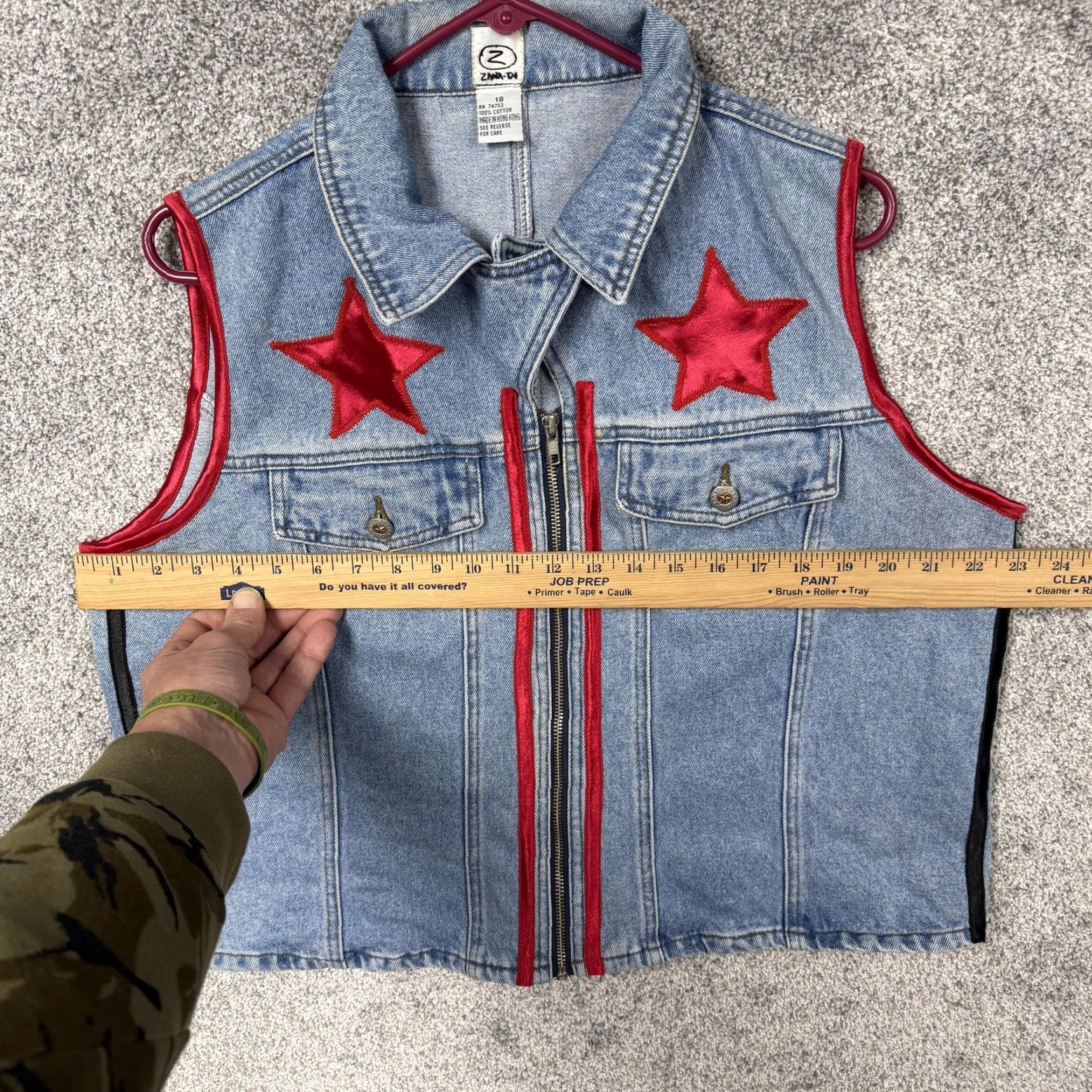 Denime VINTAGE 90s Y2K Zana-Di Denim Vest 18 Bubblegum Kidcore Patriotic Streetwear Women's Vest Blue Star Size XXL / US 16-18 / IT 52-54 - 3 Thumbnail