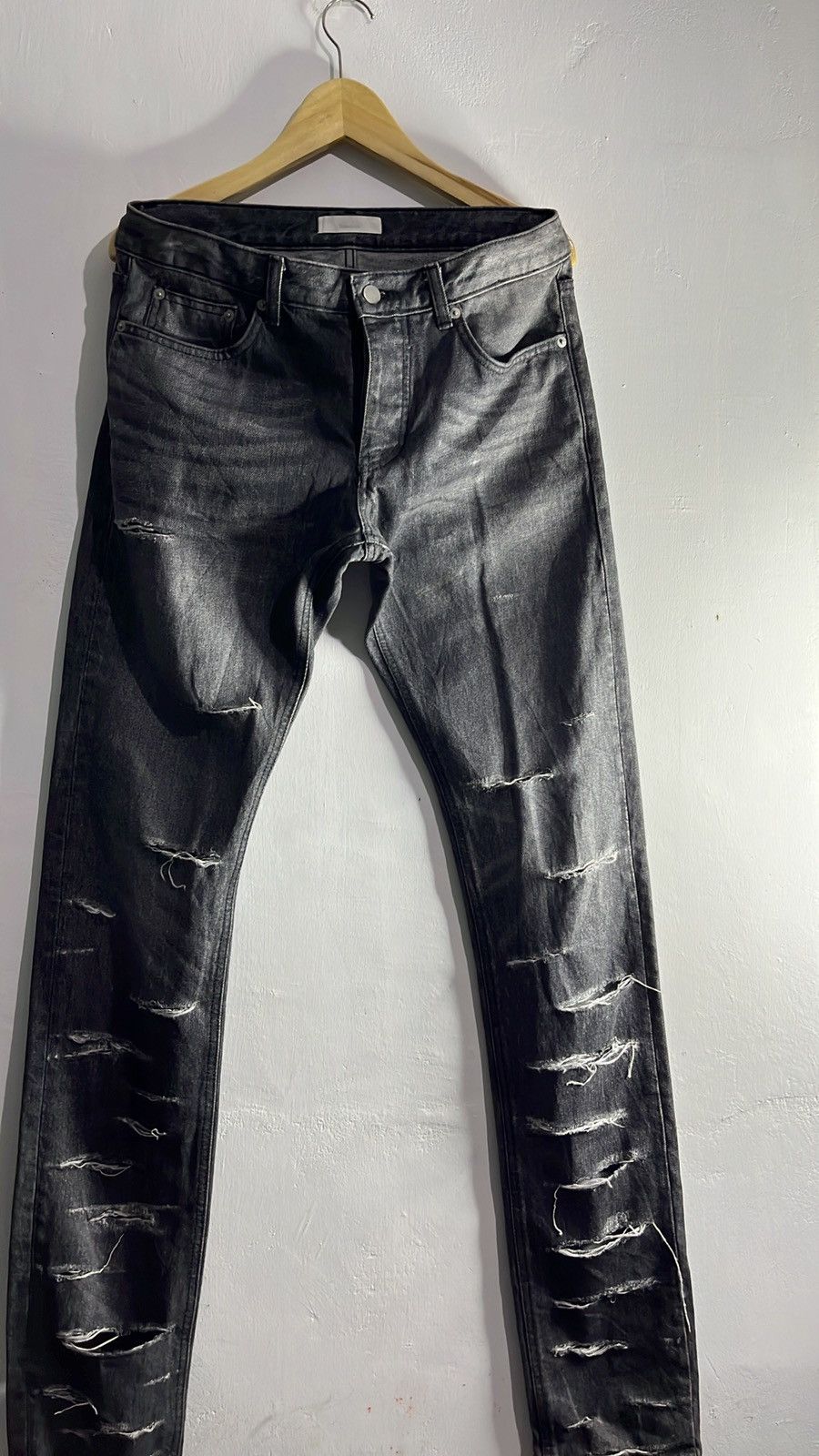 Le Grande Bleu (L.G.B.) Hedi style Undermycar Virgin Ataraxia destroyed grunge jeans Size US 30 / EU 46 - 4 Thumbnail