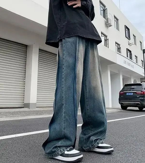 Japanese Brand Midori x Ryou Wide Leg Jeans Baggy Y2k Washed Trousers Size US 31 - 6 Thumbnail