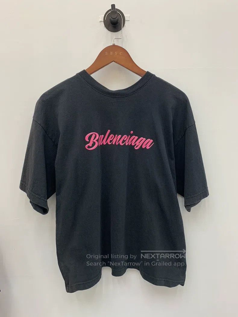 Balenciaga Balenciaga Black Logo Lettering Short Sleeve T-Shirt, M Si Size US M / EU 48-50 / 2 - 1 Thumbnail