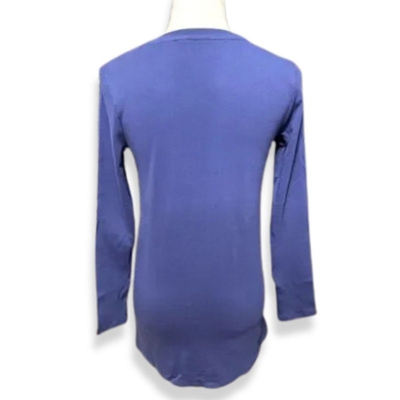 Isaac Mizrahi Isaac Mizrahi Henley T-Shirt Long Sleeve Blue Women's XS NWT Size XS / US 0-2 / IT 36-38 - 4 Thumbnail