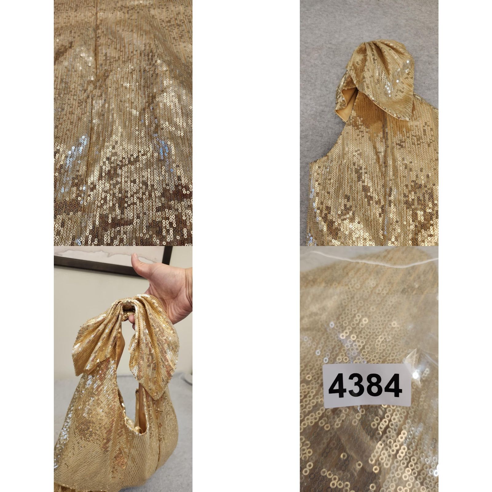 Vintage Vtg Scala Dress Womens 10 Gold Sequin One Shoulder Silk Cocktail Party Mini Dress Size L / US 10 / IT 46 - 10 Thumbnail