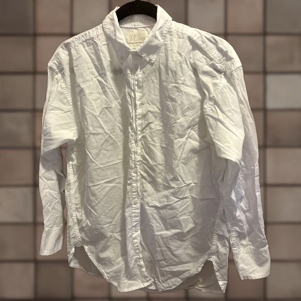 J.Crew J.CREW Women’s Size 2 White Cotton Button Down Long Sleeve Blouse Classic Preppy Size XS / US 0-2 / IT 36-38 - 1 Thumbnail