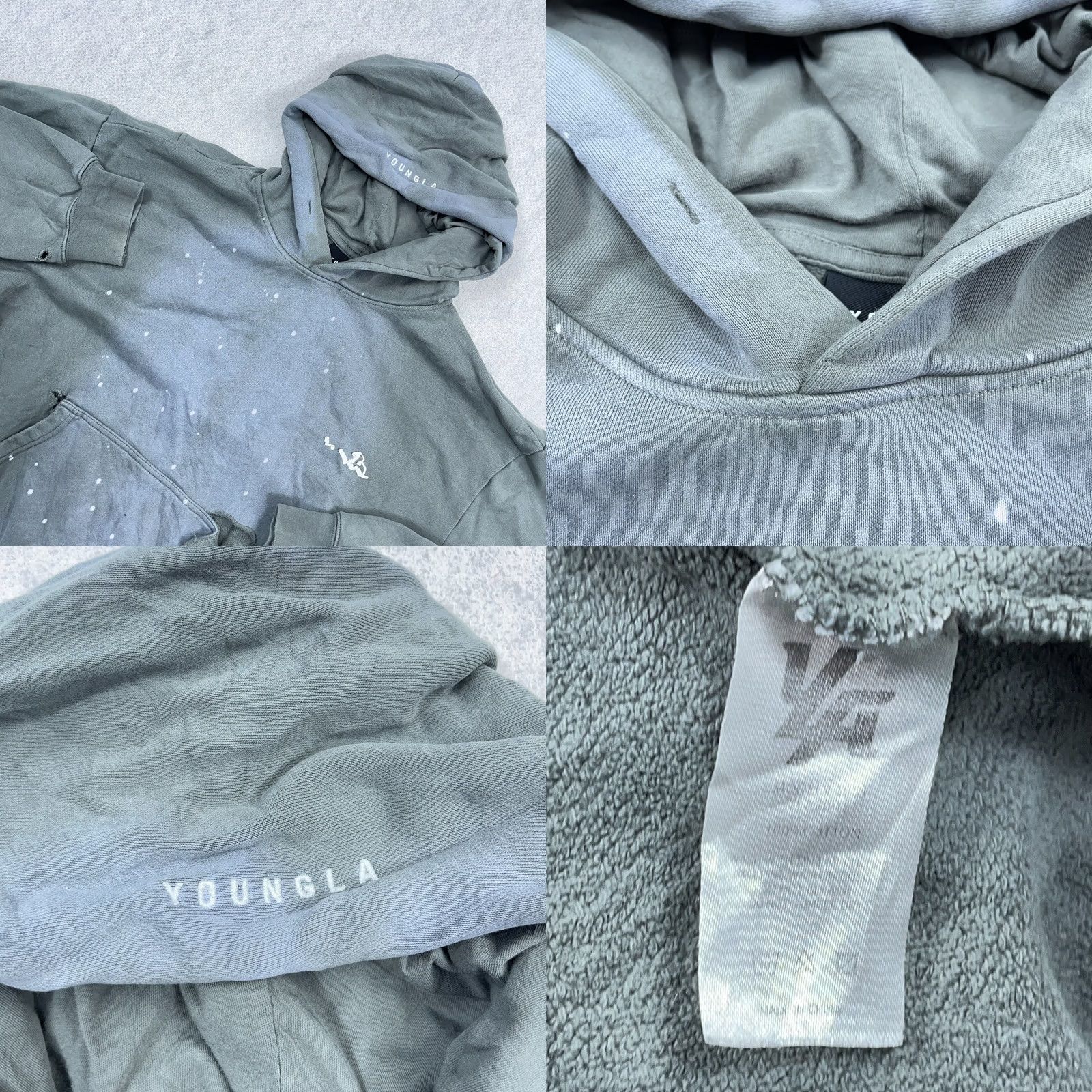 YoungLA Youngla Hoodie Adult Medium Gray Men Sweatshirt Retro Distressed Grunge Worn Size US M / EU 48-50 / 2 - 9 Thumbnail