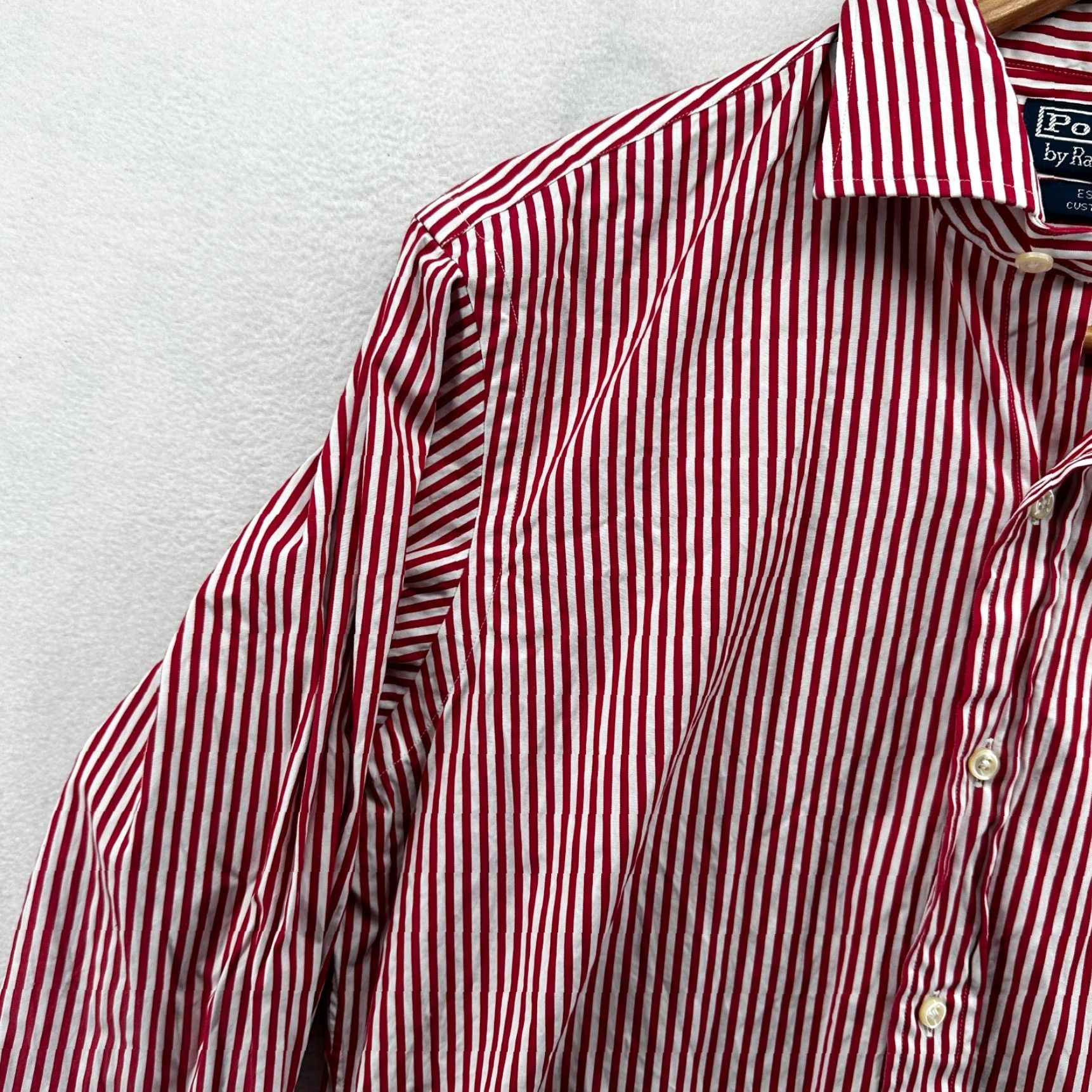 Ralph Lauren Polo By Ralph Lauren Dress Shirt Pink White Striped Custom Fit 15 M Men Shirts / Dress Shirt / Casual Formal Mens Size 40R - 4 Thumbnail
