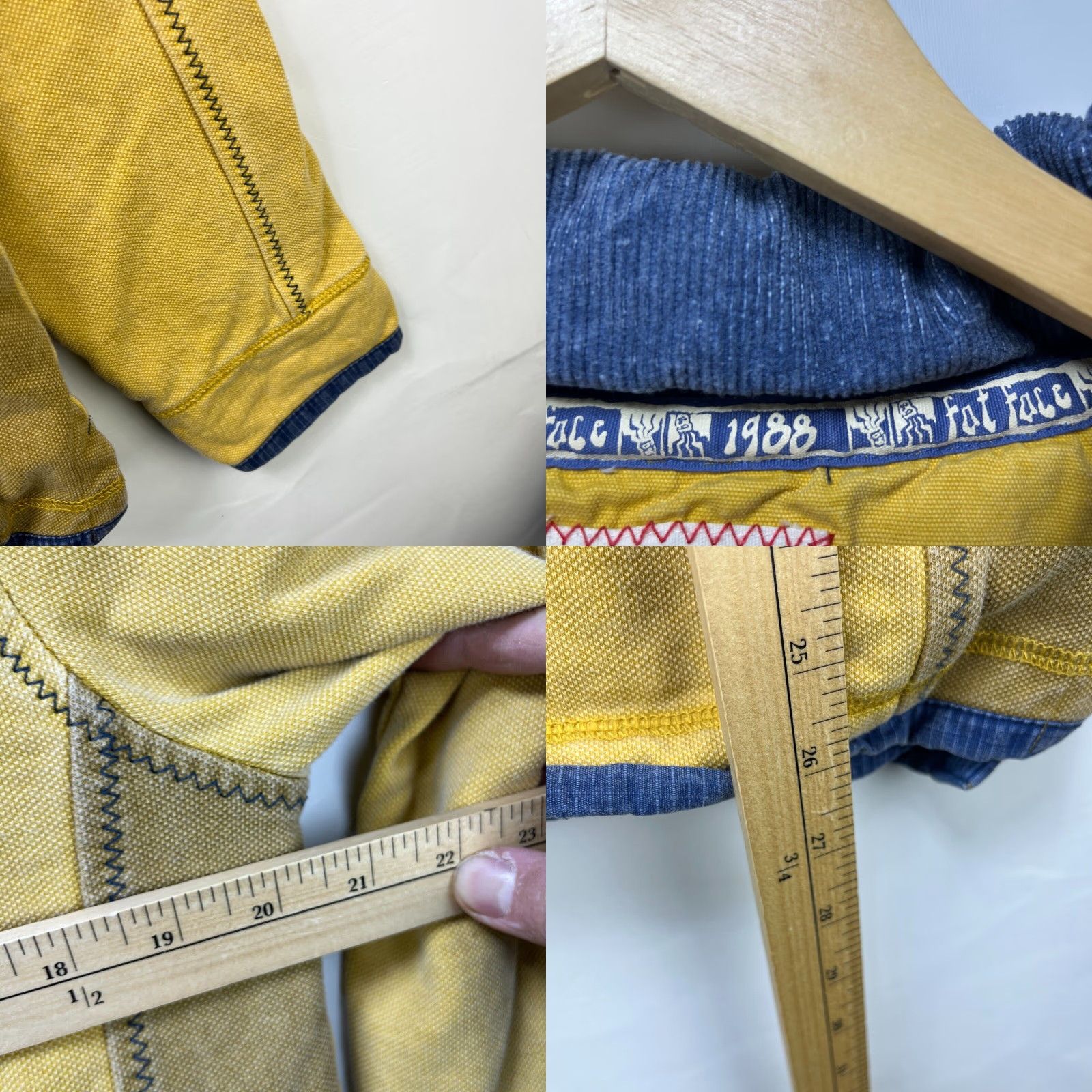 FatFace Fat Face Airlie Quarter Zip Sweater Mens Small Cotton Jumper Yellow Size US S / EU 44-46 / 1 - 8 Thumbnail