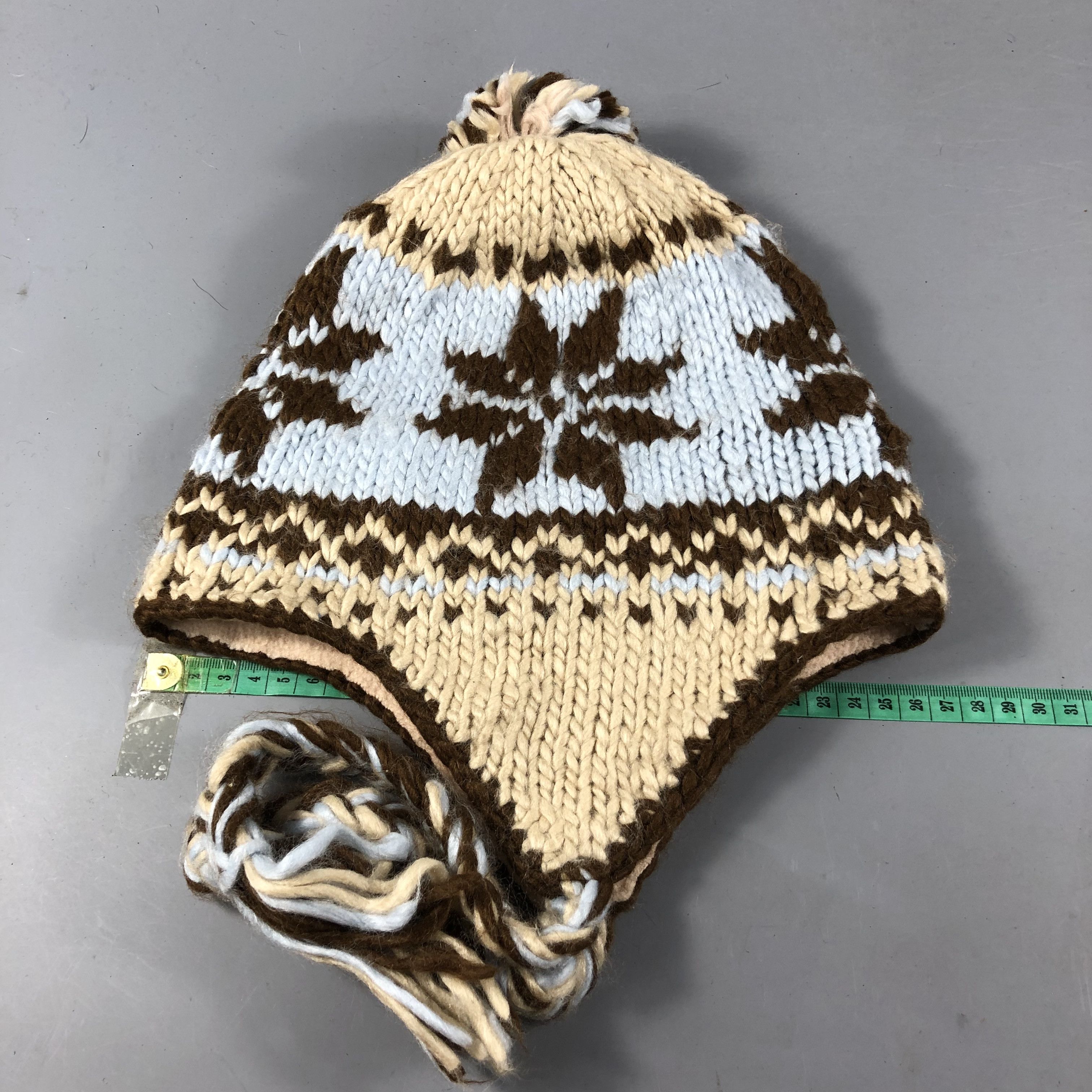 Japanese Brand 2OZ Fair Isle Earflap Bobble Beanie Snowcap Snow Hat B908 Size ONE SIZE - 3 Thumbnail