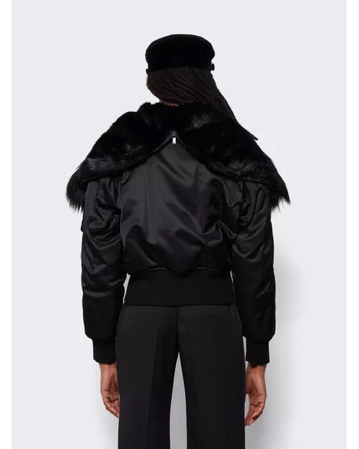 Saint Laurent Paris Bomber Jacket in Satin and Animal-free fur Size XS / US 0-2 / IT 36-38 - 2 Thumbnail