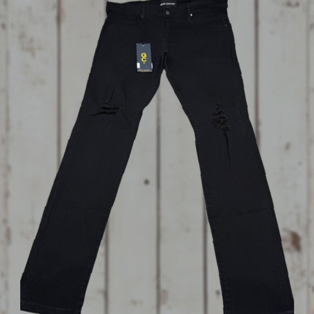 Vintage Good Counsel Jeans Men’s 44x34 Black Distressed Stretch Denim Tapered Big & Tall Mens Jeans Size US 44 / EU 60 - 1 Thumbnail