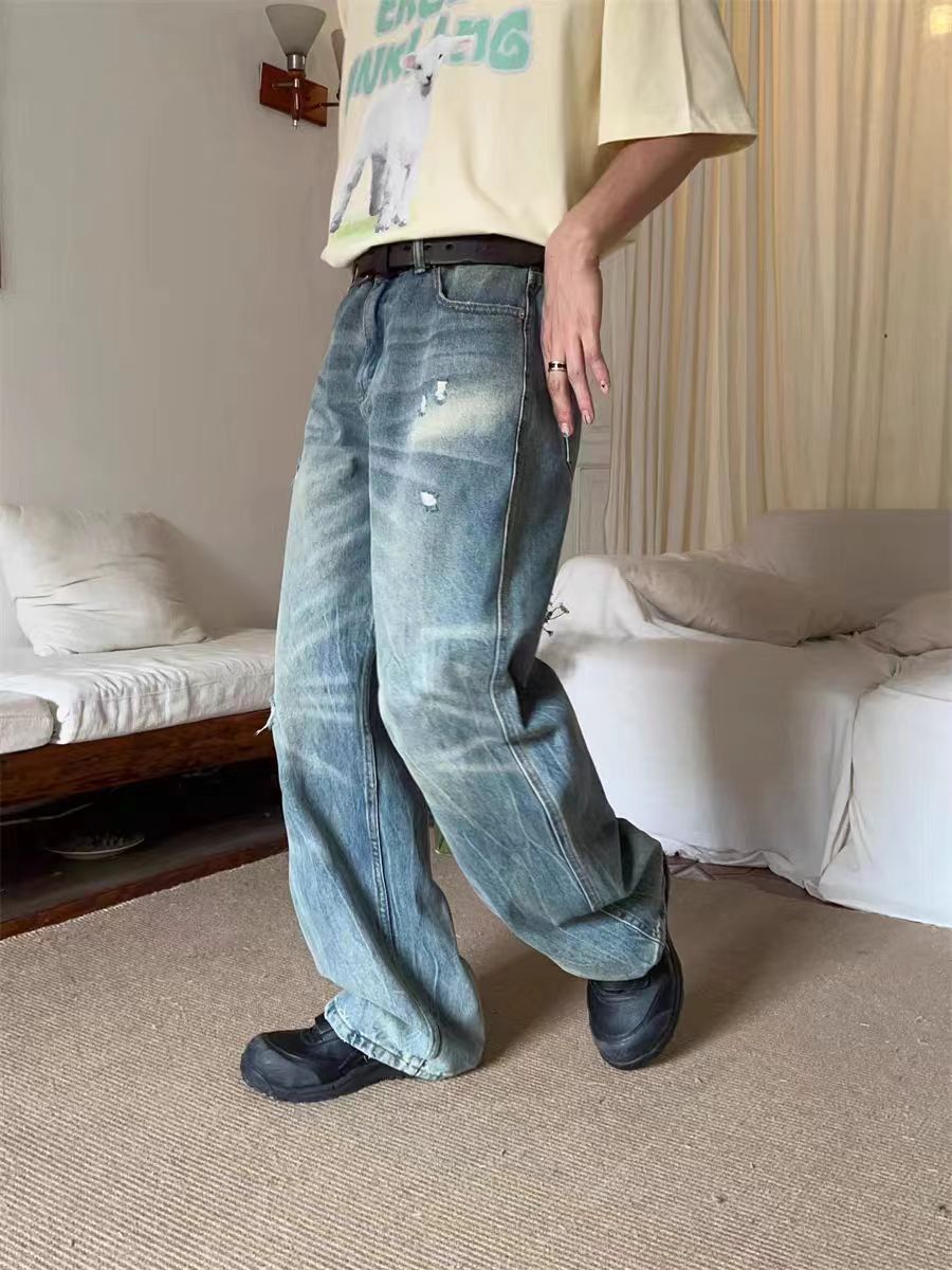 Japanese Brand × Jean High Street Washed Loose Straight Jeans Size US 31 - 4 Thumbnail