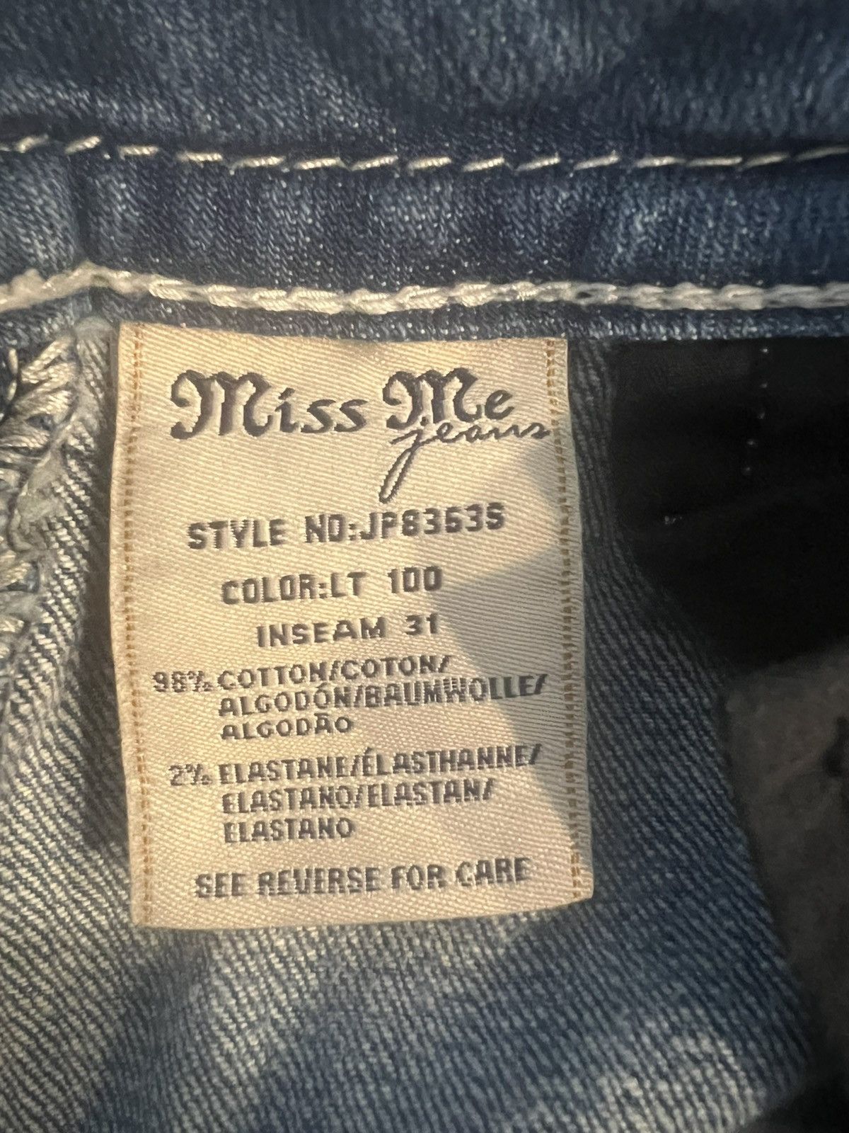 Miss Me Miss Me Jeans Women’s 25 Skinny Rhinestone Jeans Y2K Size 25" / US 0 / IT 36 - 8 Thumbnail