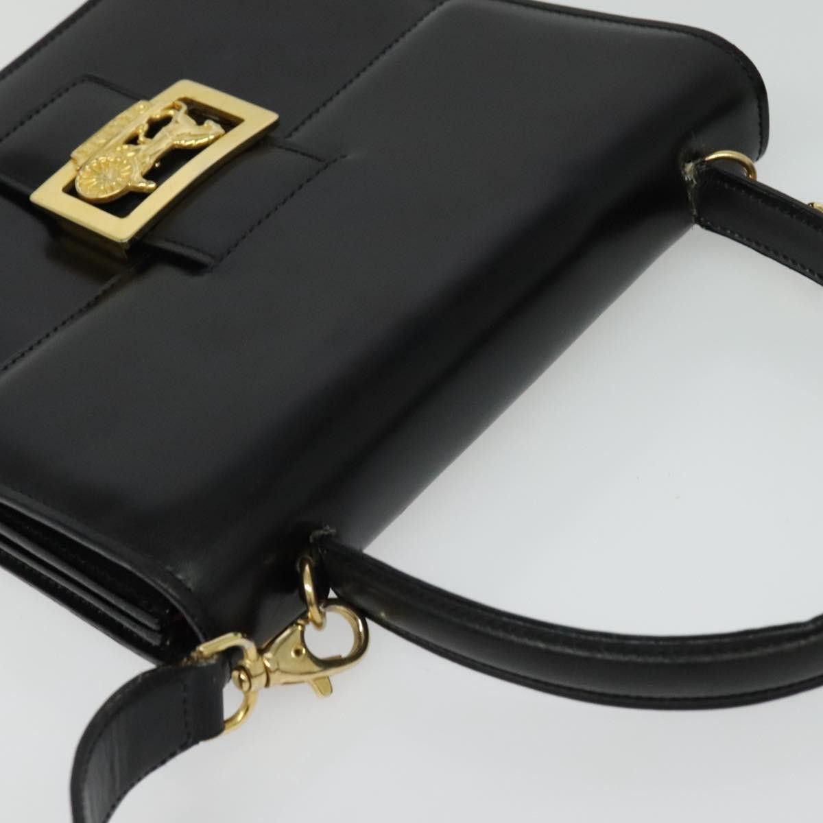 Celine CELINE Hand Bag Leather Black Gold Size ONE SIZE - 6 Thumbnail