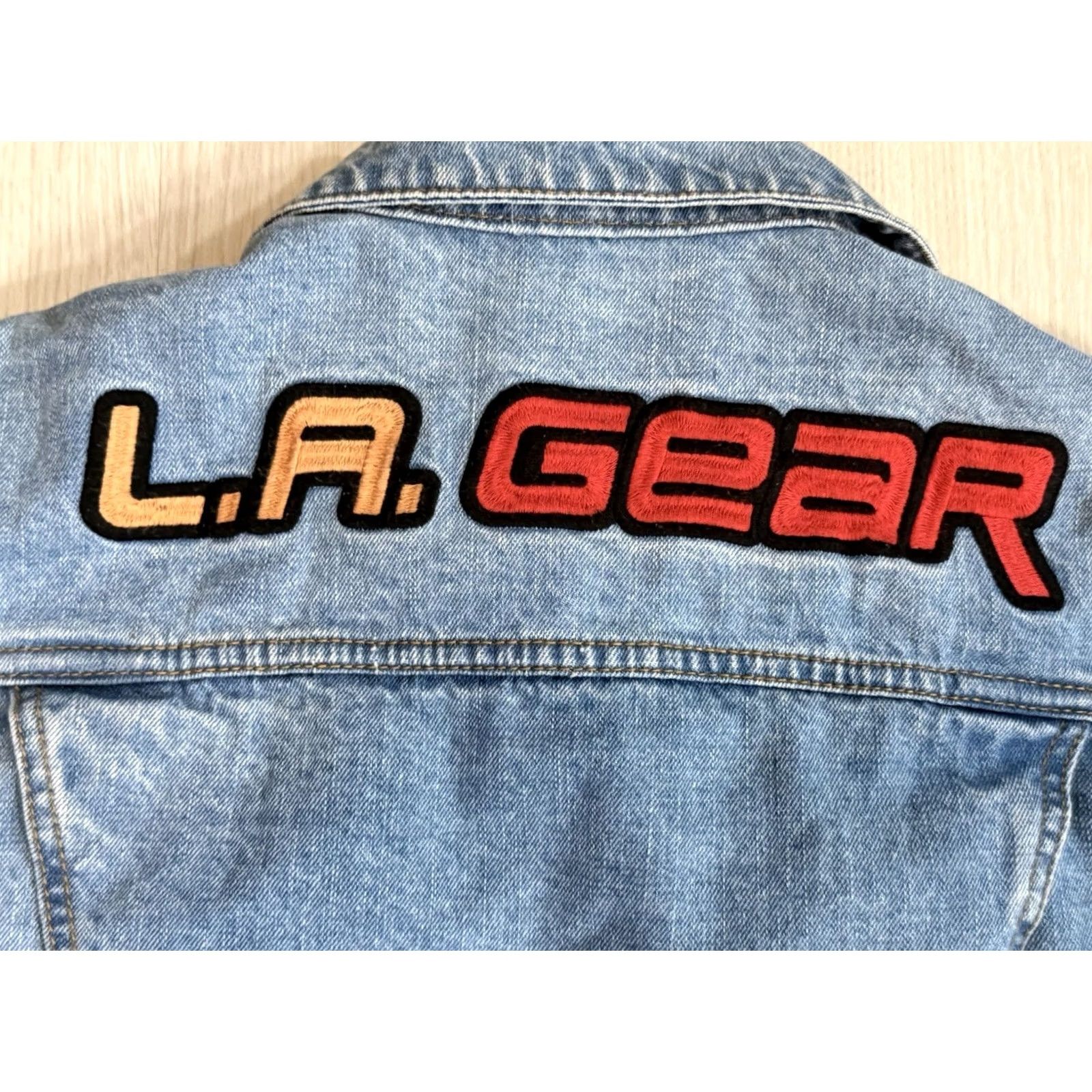 La Gear LA Gear Denim Jacket Womens L Embroidered Logo Small Wool? Size L / US 10 / IT 46 - 3 Thumbnail