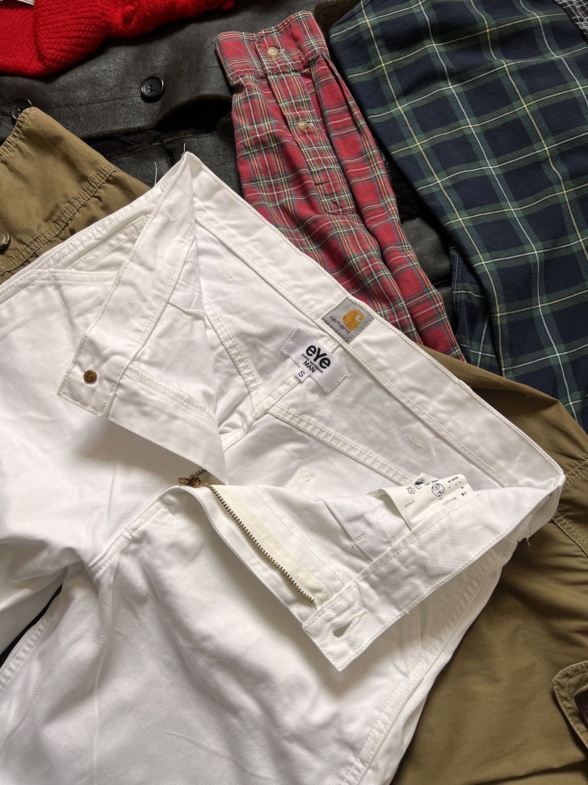 Carhartt × Junya Watanabe Junya Watanabe Carhartt Work White Denik Pants Joggers Size US 30 / EU 46 - 8 Thumbnail