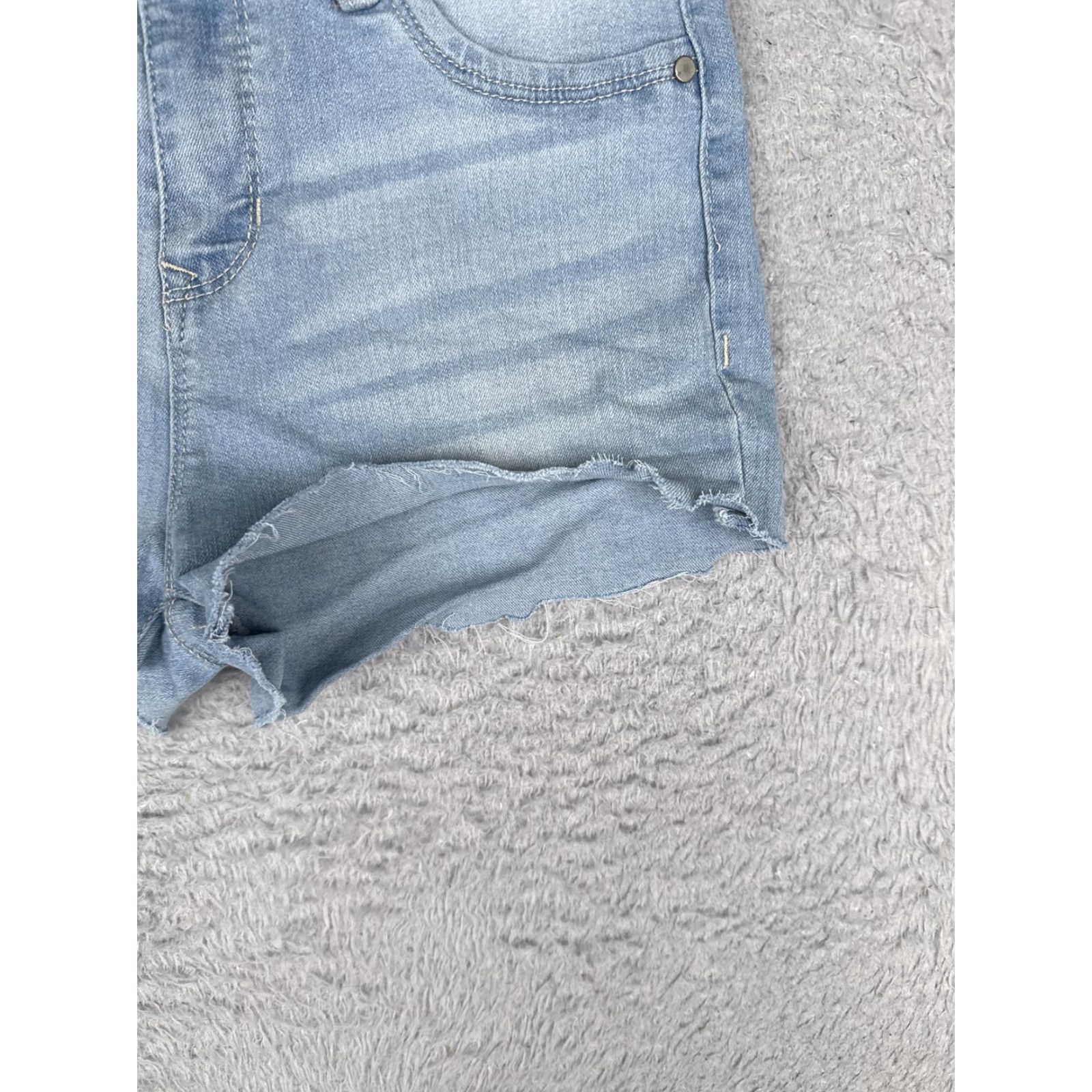 Denime D. Jeans Shorts Womens 4 Blue Denim Cut-Off Raw Hem Stretch Mid Rise Casual 25x2 Size 27" / US 4 / IT 40 - 2 Thumbnail