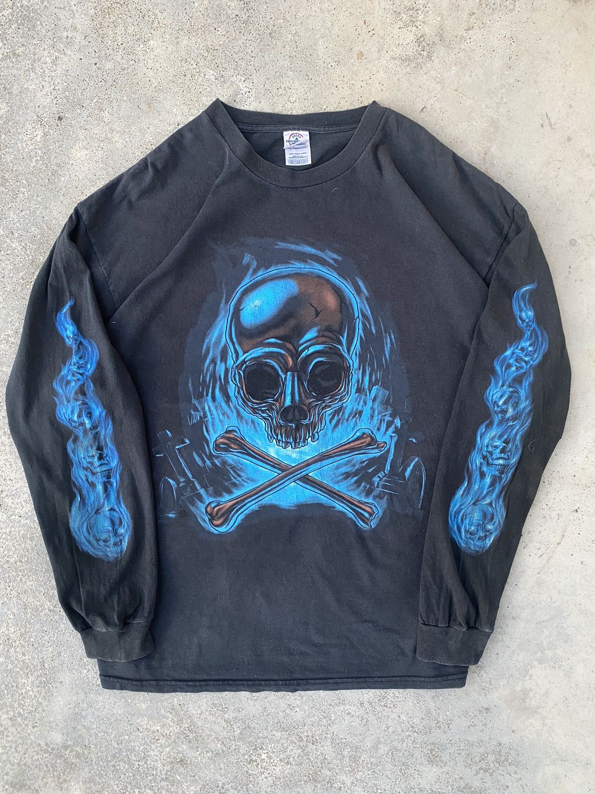 Affliction 2000s Flames Skulls Harley Davidson Styled y2k Tees Size US XL / EU 56 / 4 - 3 Thumbnail