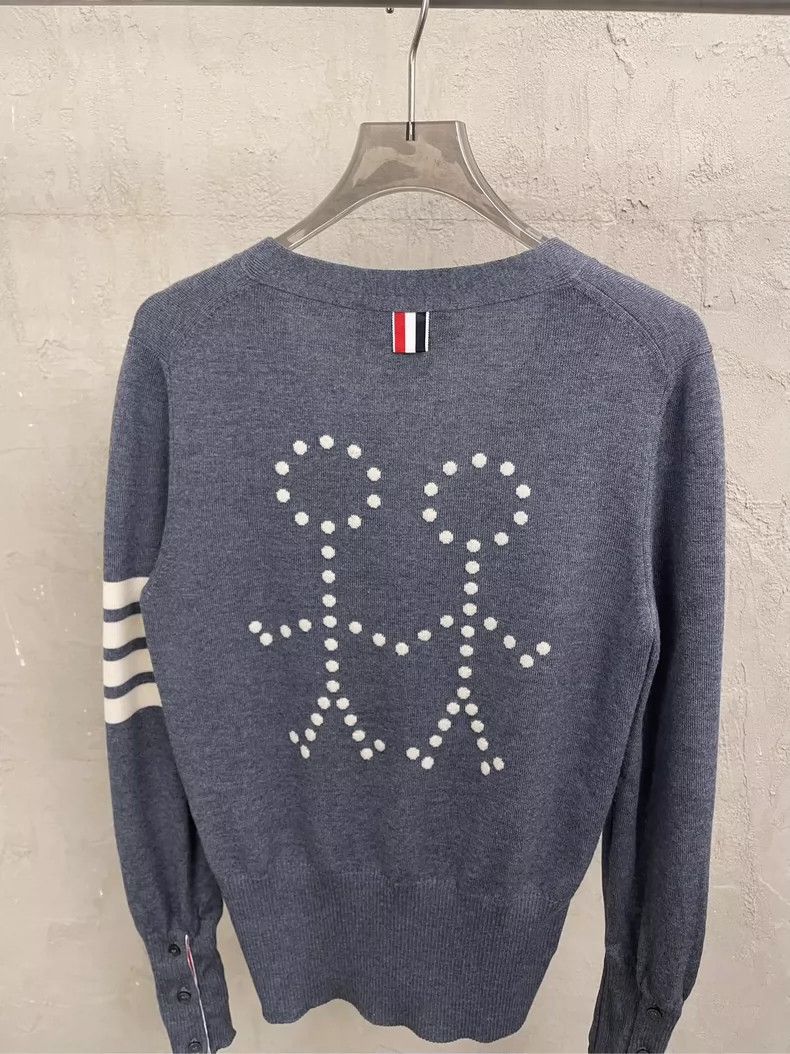 Thom Browne Thom Browne Gray dotted man wool knit open shirt Size S / US 4 / IT 40 - 4 Thumbnail