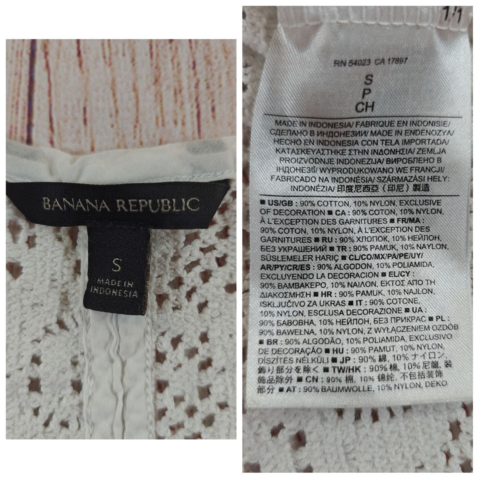 Banana Republic Banana Republic oversized floral crochet V-neck top sz S Size S / US 4 / IT 40 - 7 Thumbnail