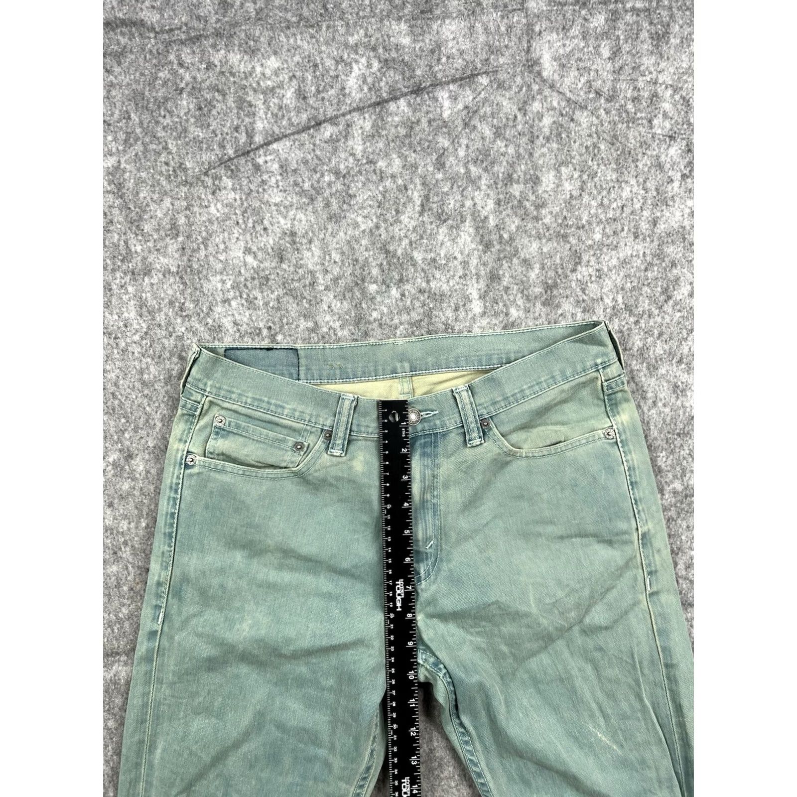 Levi's Levi's 510 Jeans Mens Green Slim Fit Denim 32x32 Skinny Taper Leg Stretch 32 Inseam Casual City 90s USA Pockets Cotton Blend Blue Pattern Solid Zip Size US 32 / EU 48 - 2 Thumbnail