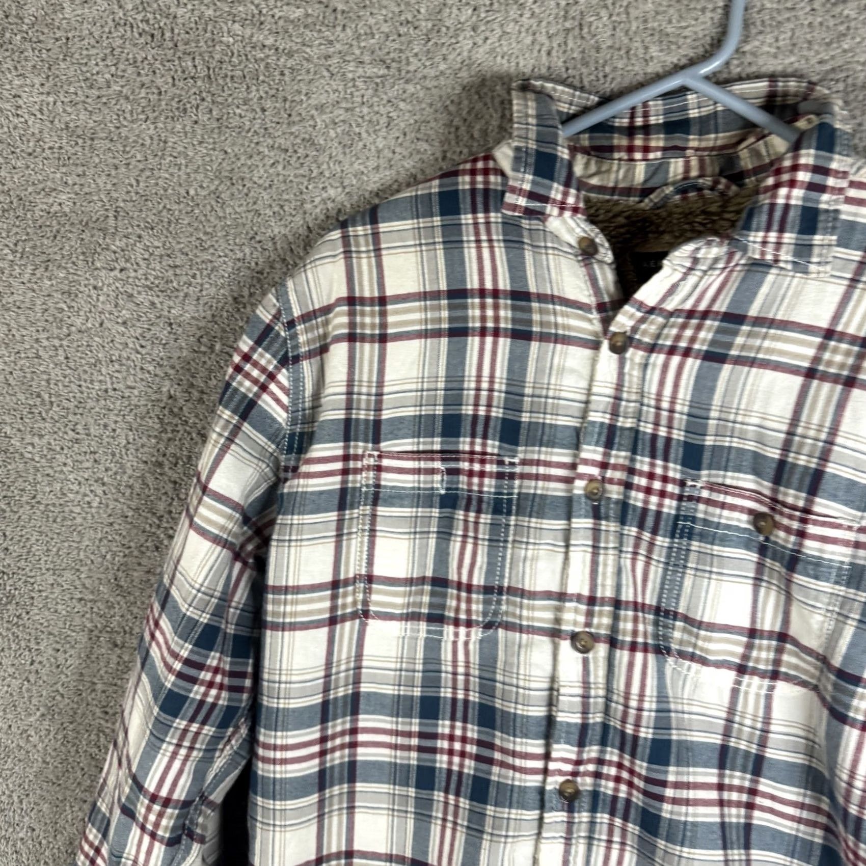 Vintage Aéropostale Jacket Mens S Plaid Flannel Sherpa Lined Button Shirt Shacket Size US S / EU 44-46 / 1 - 5 Thumbnail