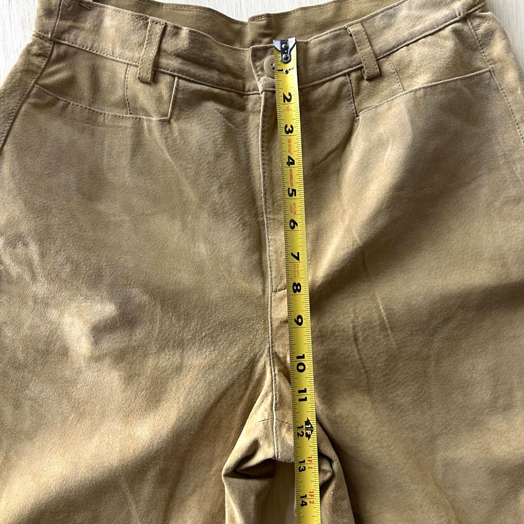Vintage VINTAGE Sonoma Dress Pants Womens 10 Beige Suede Leather Straight Leg Lined Pockets Size 32" / US 10 / IT 46 - 6 Thumbnail