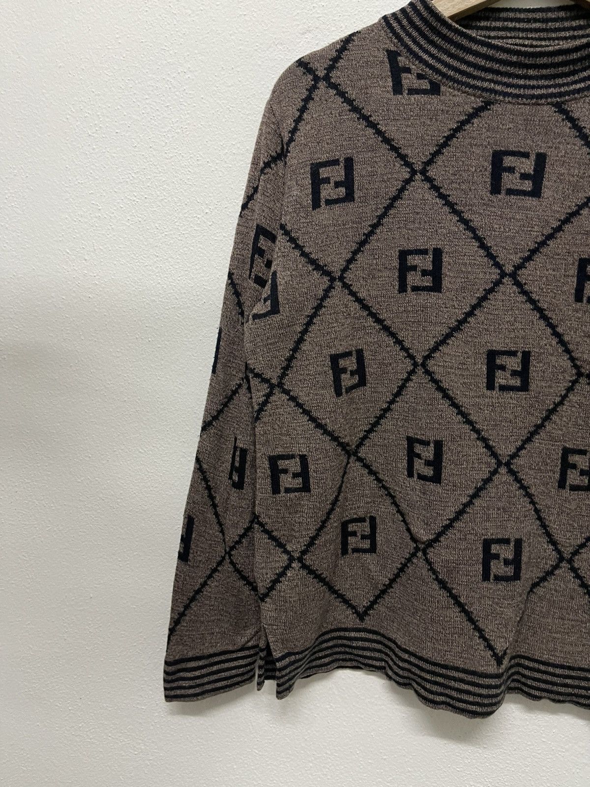 Fendi 90s FENDI MONOGRAM WOOL KNIT SWEATSHIRT RARE Size M / US 6-8 / IT 42-44 - 4 Thumbnail