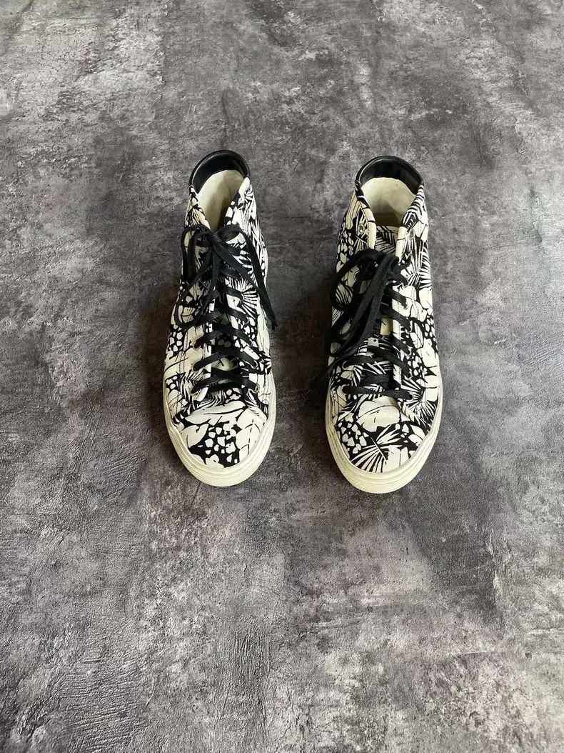 Saint Laurent Paris Saint Laurent Paris Black, White and Palm Tree Graffiti In Size US 7.5 / EU 40-41 - 1 Thumbnail