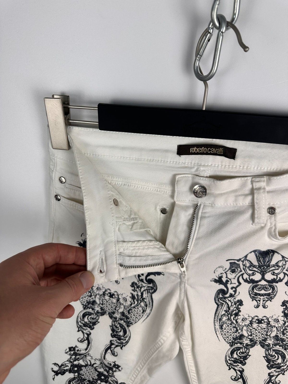 Roberto Cavalli Roberto Cavalli Cotton Blend White Stretching Skinny Jeans Size 28" / US 6 / IT 42 - 10 Thumbnail