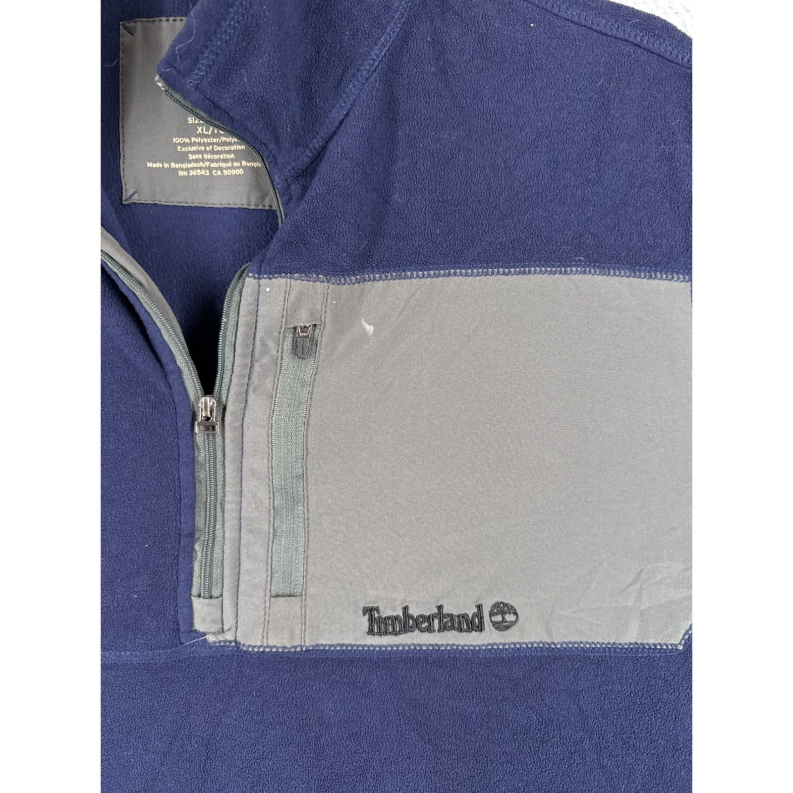 Timberland TIMBERLAND Sweater Mens XL Blue 1/4 Zip Polyester Fleece Mock Neck Pullover Embroidered Logo Size US XL / EU 56 / 4 - 6 Thumbnail