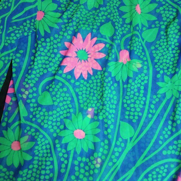 Jantzen Vintage Jantzen MCM Floral Polyester Button Shirt Shear Size L / US 10 / IT 46 - 6 Thumbnail
