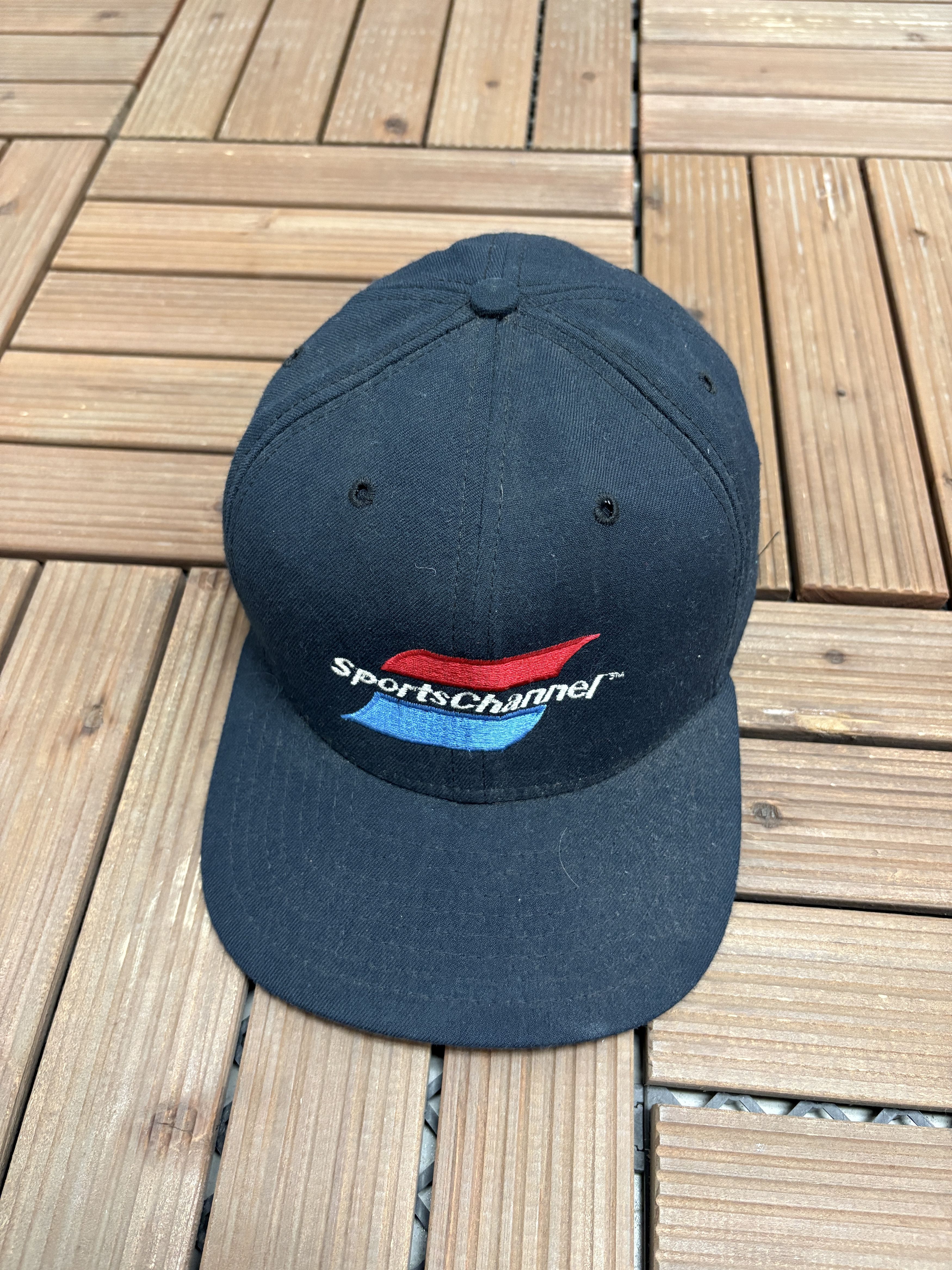New Era Sports Channel Embroidered Vintage Blue Snap Back Hat Size ONE SIZE - 1 Thumbnail