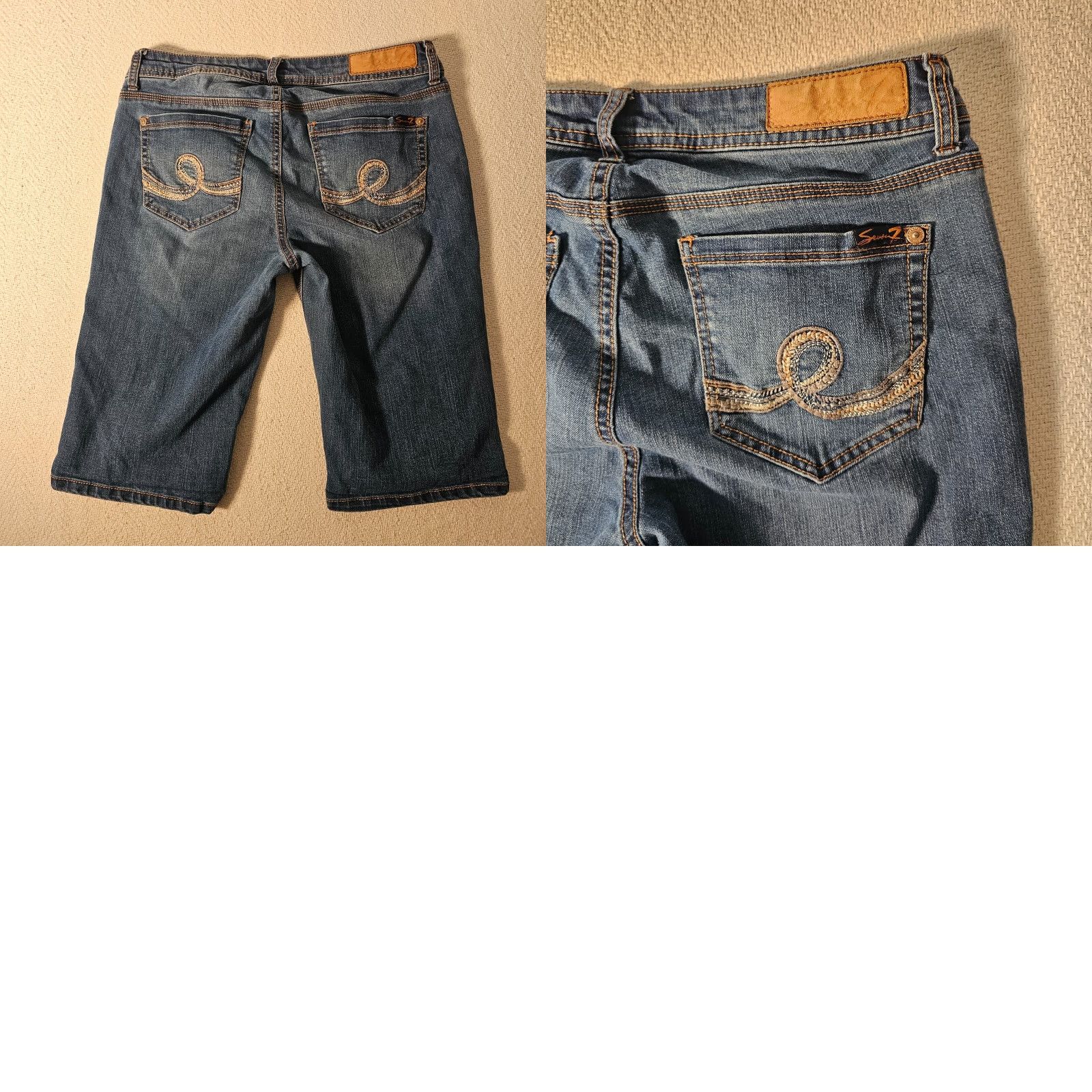 Vintage Women's Seven 7 Stretch Capri Jeans Size 6 Medium Wash Beach Size 28" / US 6 / IT 42 - 8 Thumbnail