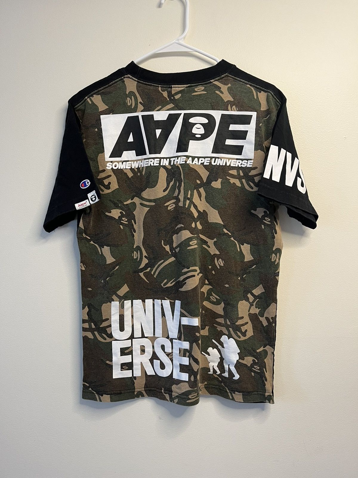 Aape Aape By A Bathing Ape x Champion Collab T-Shirt Black / Camo Size US L / EU 52-54 / 3 - 2 Thumbnail