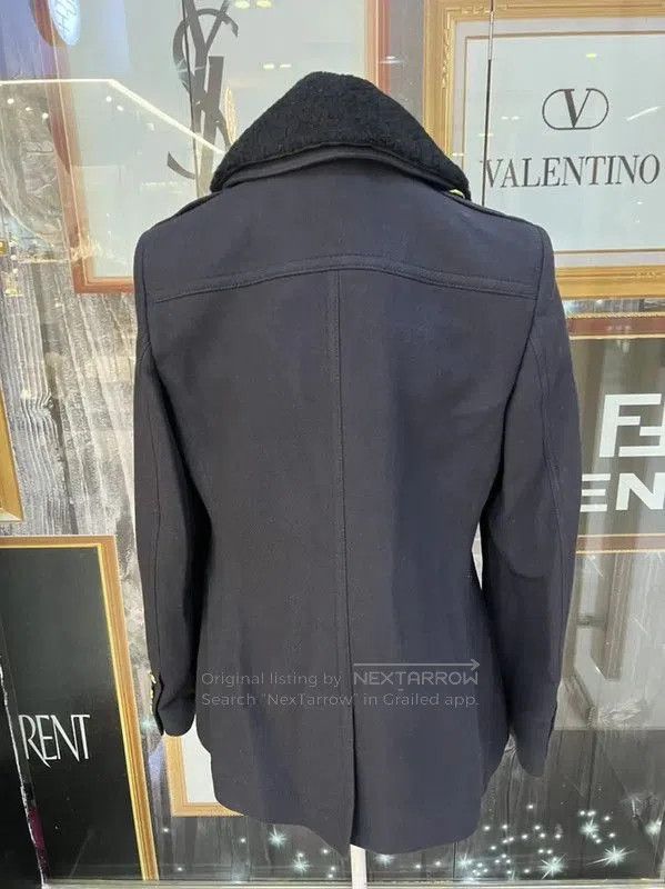 Burberry Burberry Women's Blue Wool Coat with Shearling Collar. Size M / US 6-8 / IT 42-44 - 2 Thumbnail