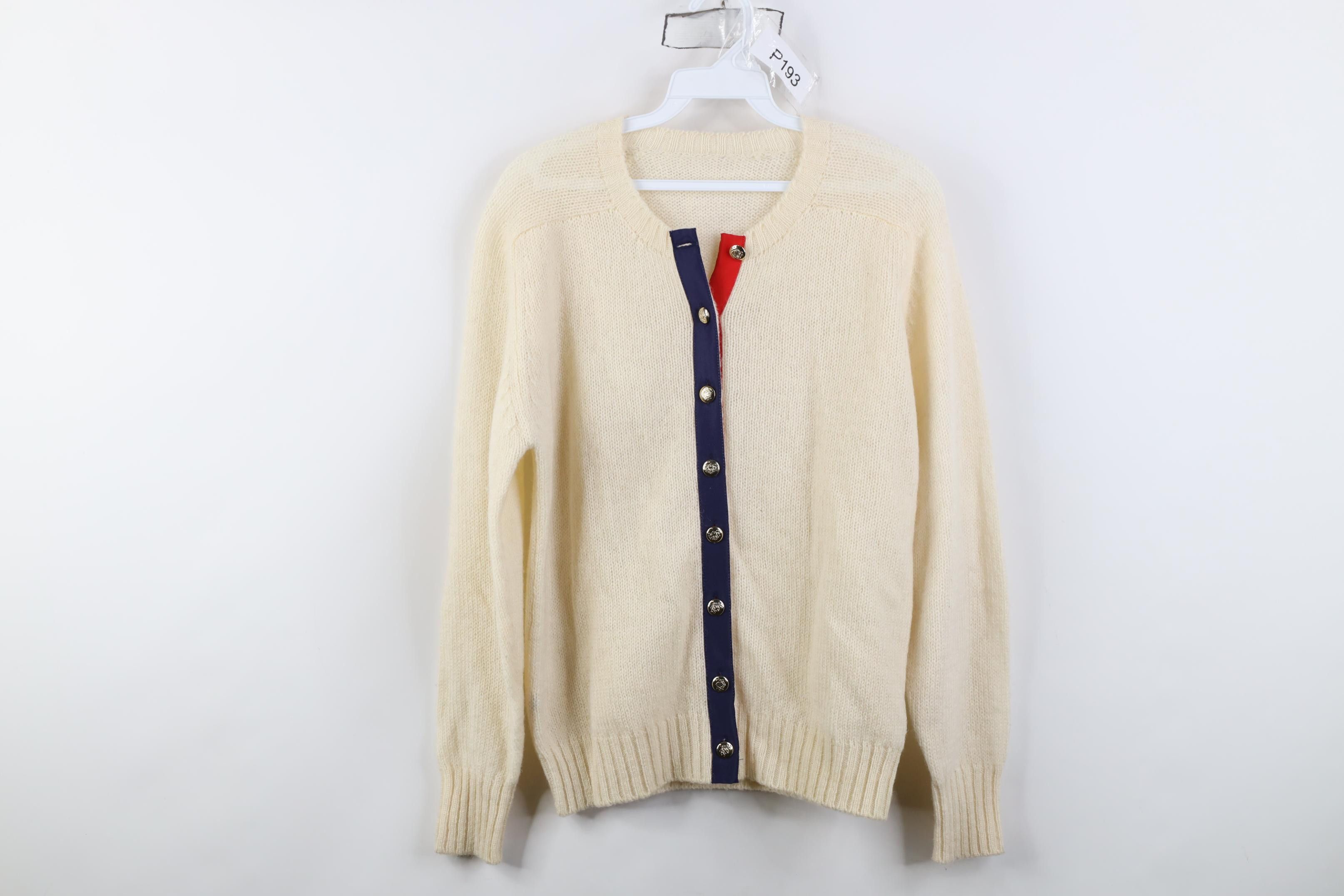 Vintage Vintage 50s 60s Rockabilly Wool Knit Cardigan Sweater USA Size M / US 6-8 / IT 42-44 - 1 Thumbnail