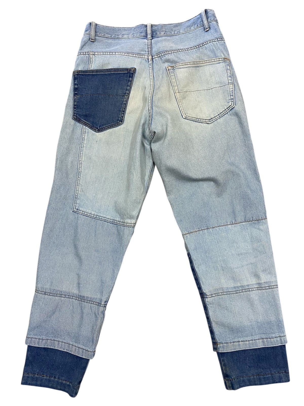 Issey Miyake Frapbois by Issey Miyake Patchwork Denim Pants | Avant Garde Size US 30 / EU 46 - 2 Thumbnail