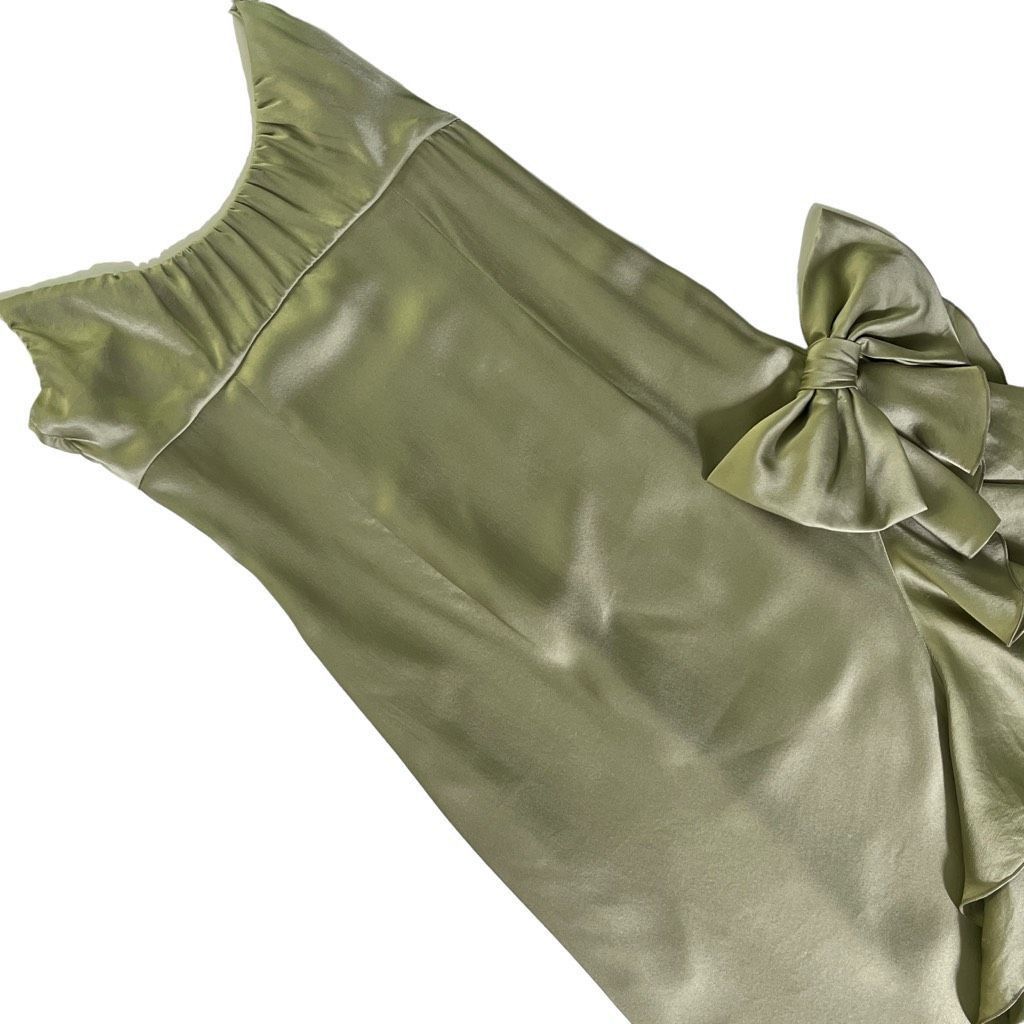 Alessandra Rich Alessandra Rich Ruffle Gown in Olive Green Size XS / US 0-2 / IT 36-38 - 3 Thumbnail
