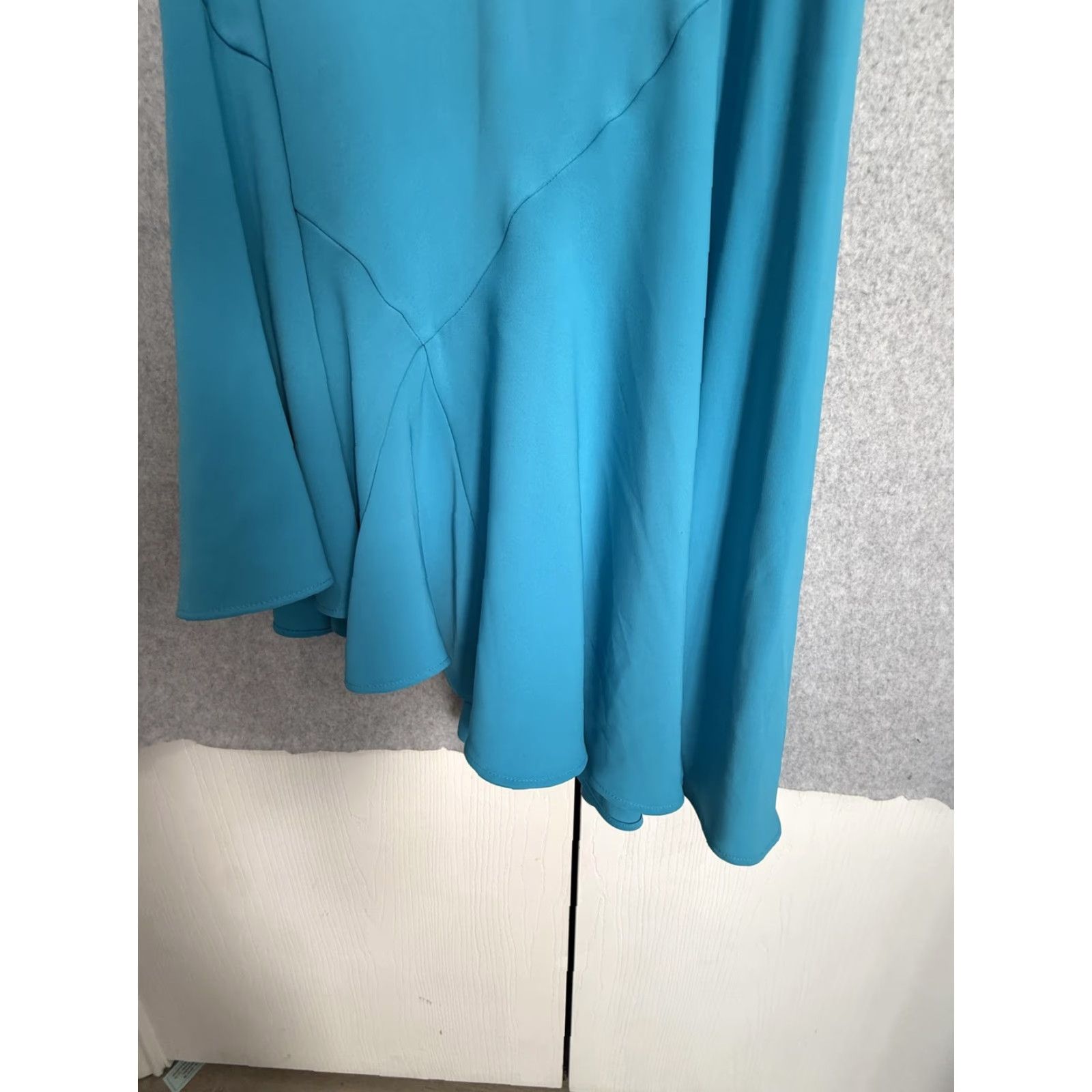 Vintage S.L. Fashions Dress Women 18 Blue Cowl Sleeveless Asym Hem Fit Flare Party Vintage: No Size XXL / US 16-18 / IT 52-54 - 3 Thumbnail