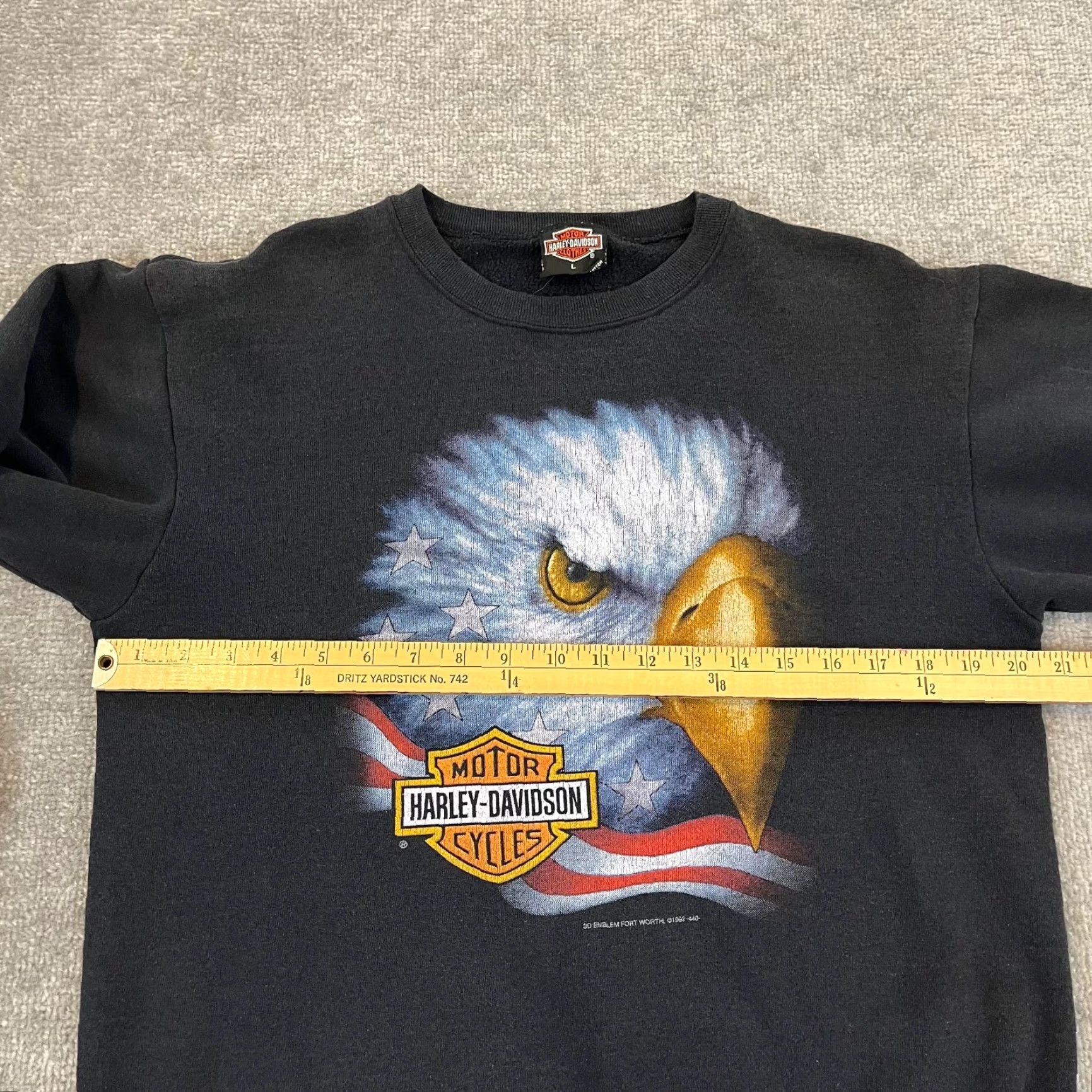 Harley Davidson Vintage Harley-Davidson Sweatshirt Men Large Motorcycle Eagle 3D Emblem 90s 1992 Black Size US L / EU 52-54 / 3 - 6 Thumbnail