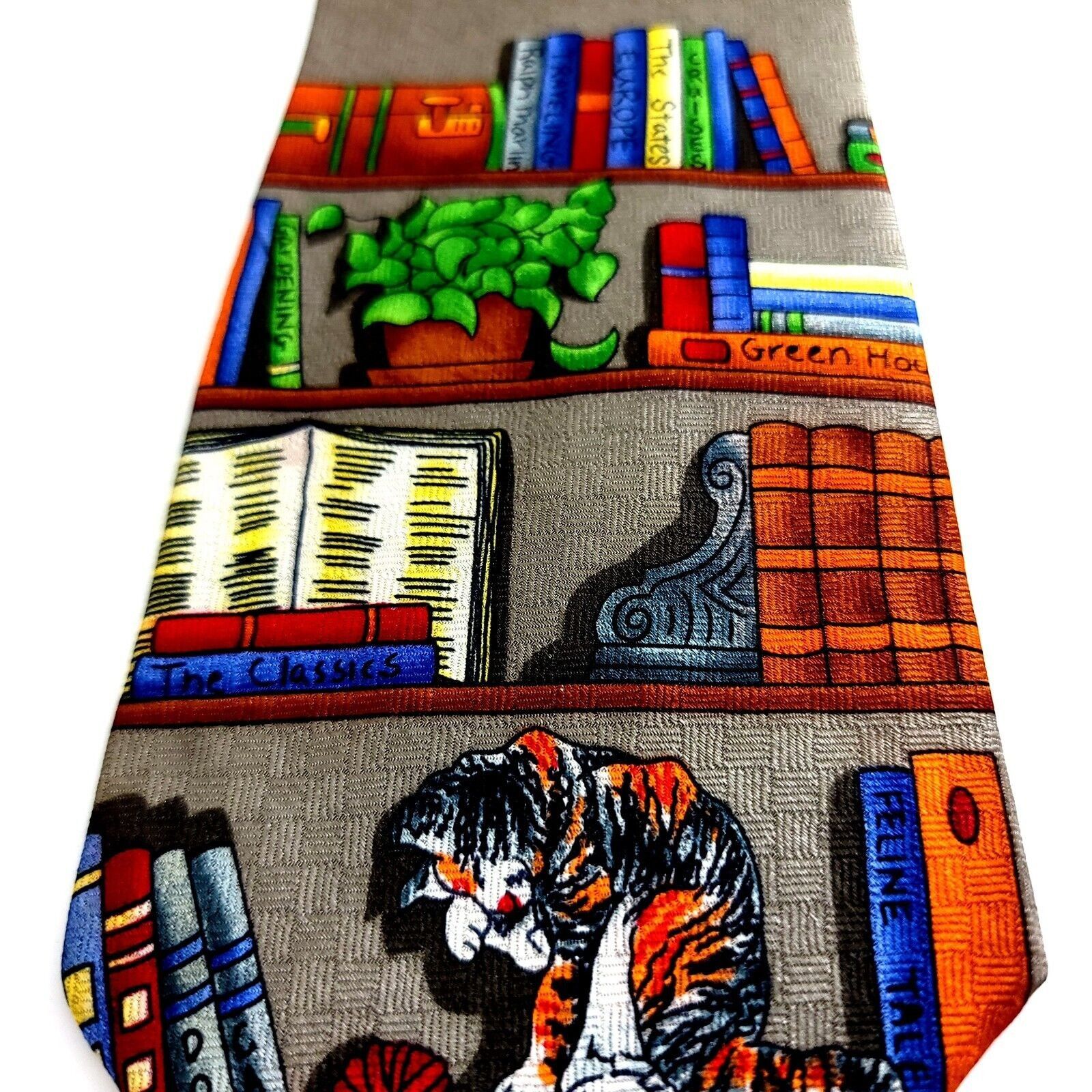 Ralph Marlin Ralph Marlin Books Beige Print Silk Tie Size ONE SIZE - 2 Thumbnail