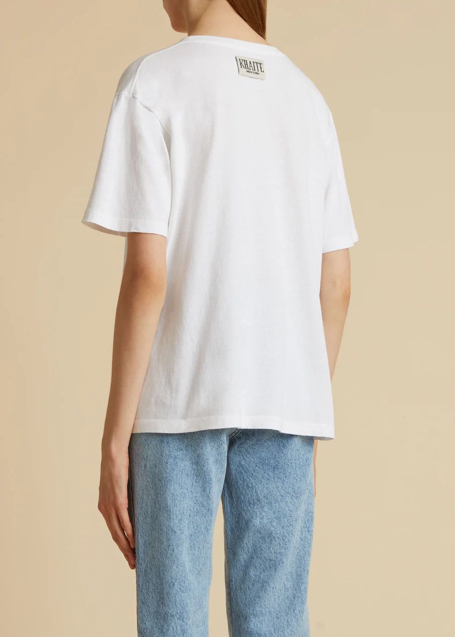 KHAITE o1s22i1n0724 Mae T-Shirt in White Size M / US 6-8 / IT 42-44 - 4 Thumbnail