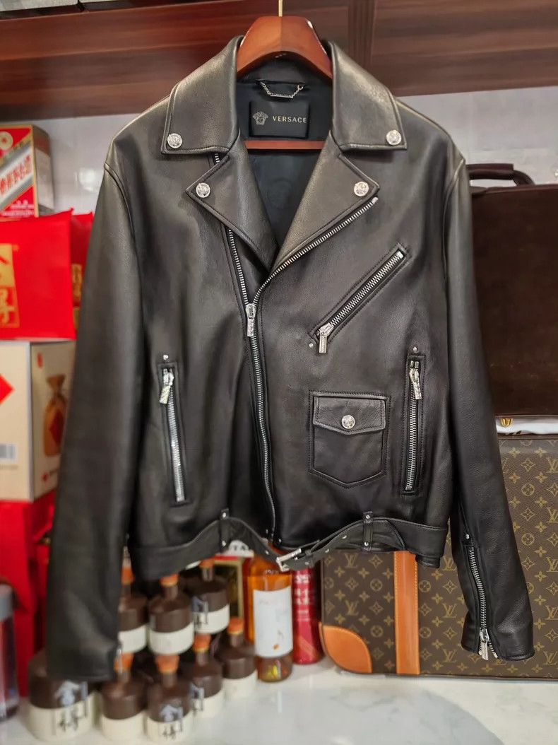 Versace Versace Nappa sheepskin fashion leather jacket jacket Size XXL / US 16-18 / IT 52-54 - 1 Thumbnail