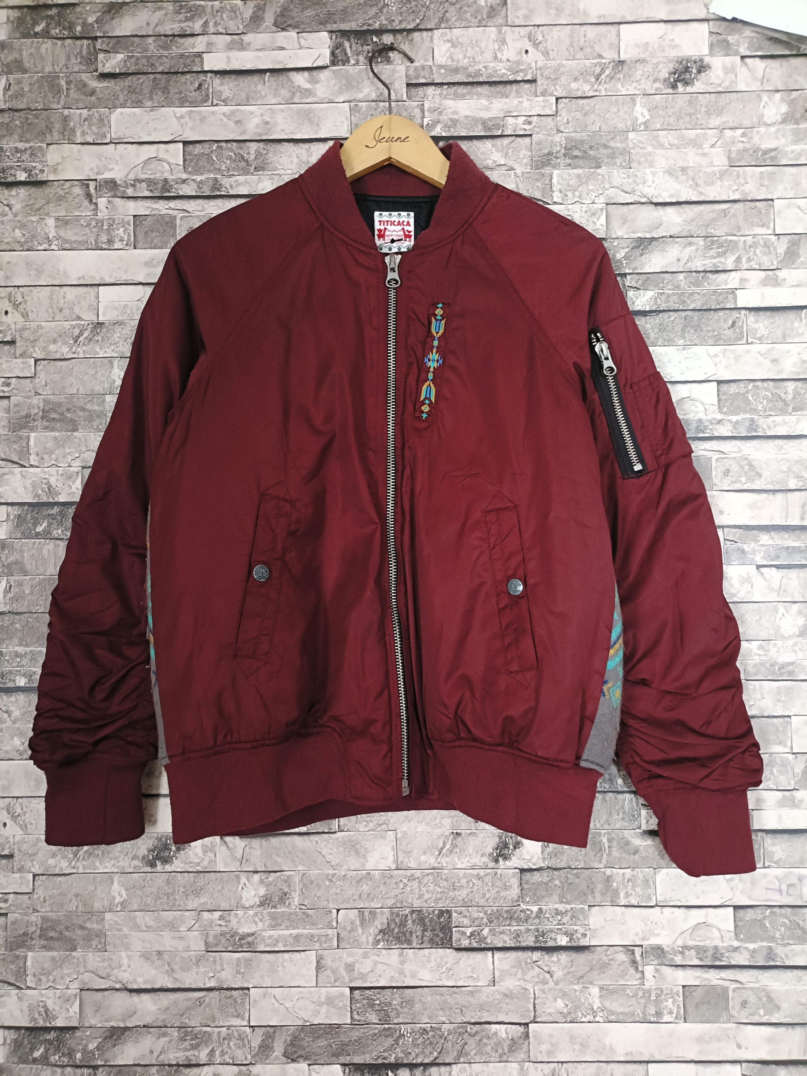 Japanese Brand Vintage Titicaca Thunderbird Navajo aztec bomber jacket Size ONE SIZE - 3 Thumbnail