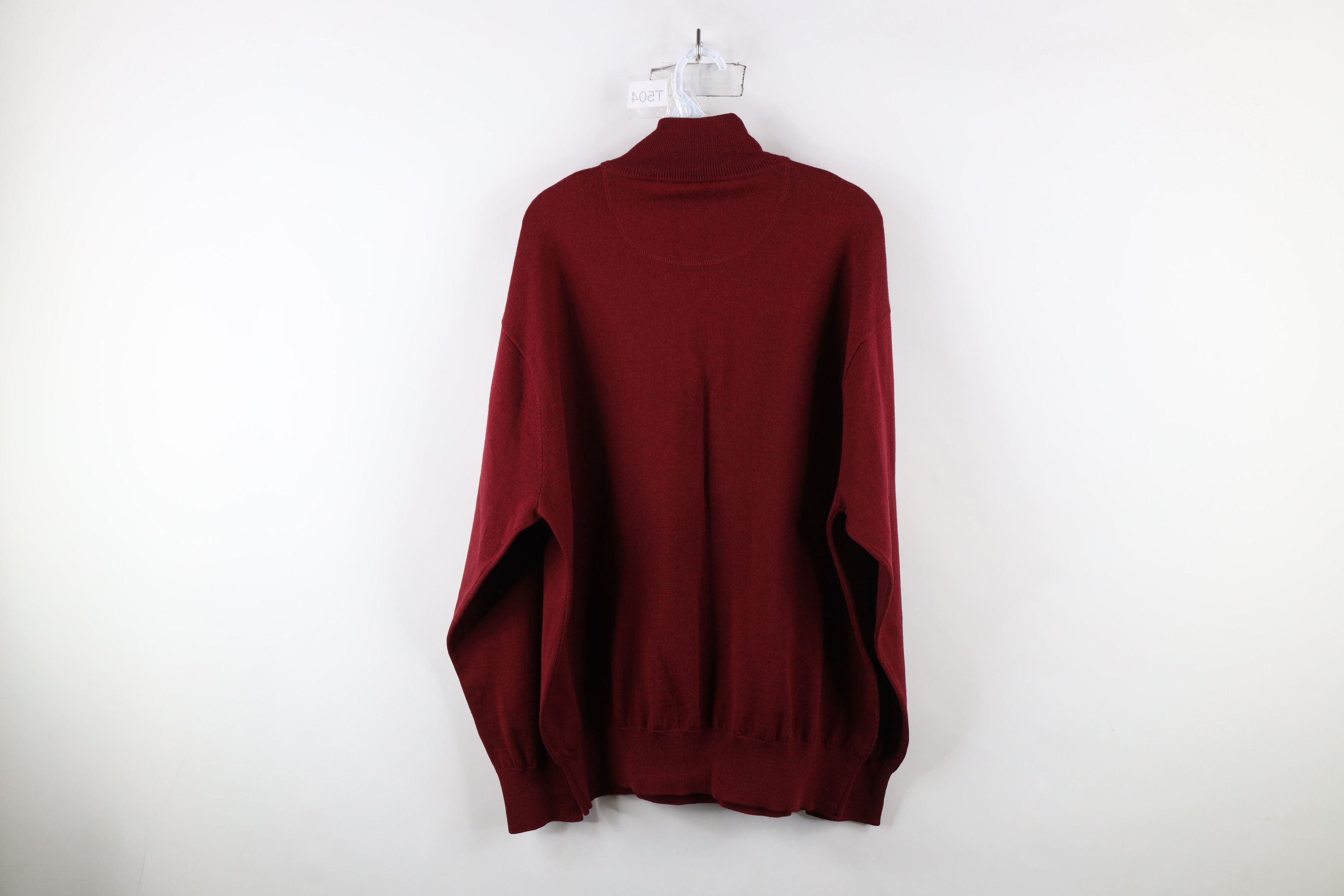 Orvis × Vintage Vintage Orvis Merino Wool Leather Trim Half Zip Sweater Size US XL / EU 56 / 4 - 10 Thumbnail