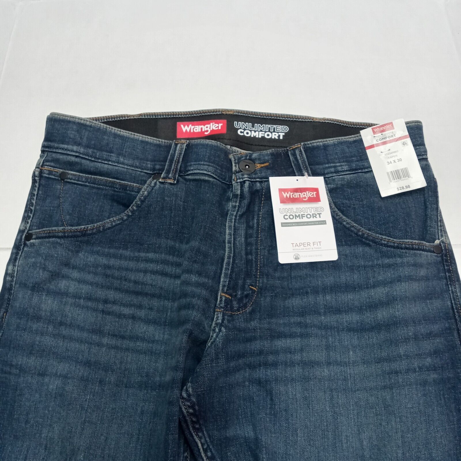 Wrangler Wrangler Unlimited Comfort Taper Fit Jeans Men's 34x30 Blue Size US 34 / EU 50 - 2 Thumbnail