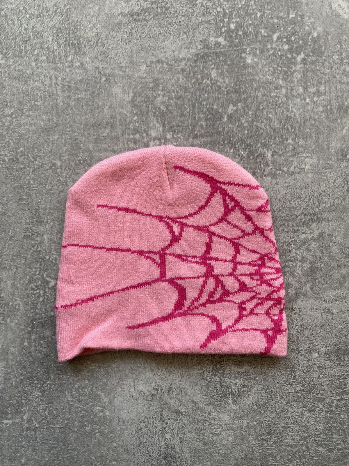 Hook-Ups × Japanese Brand Spider Web Graphic No Cuff Beanie Hat Pink Size ONE SIZE - 3 Thumbnail